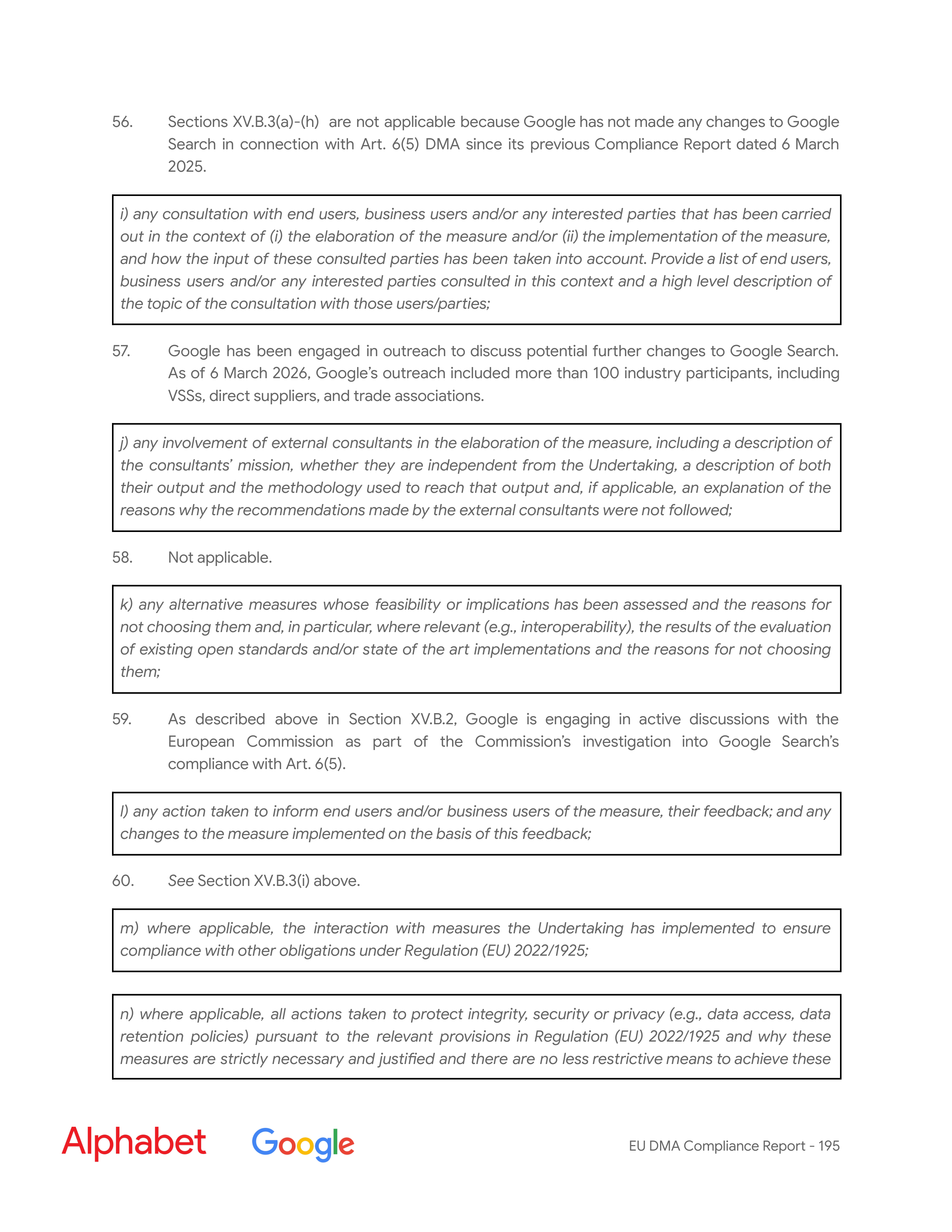 Alphabet DMA Compliance Report — page 196