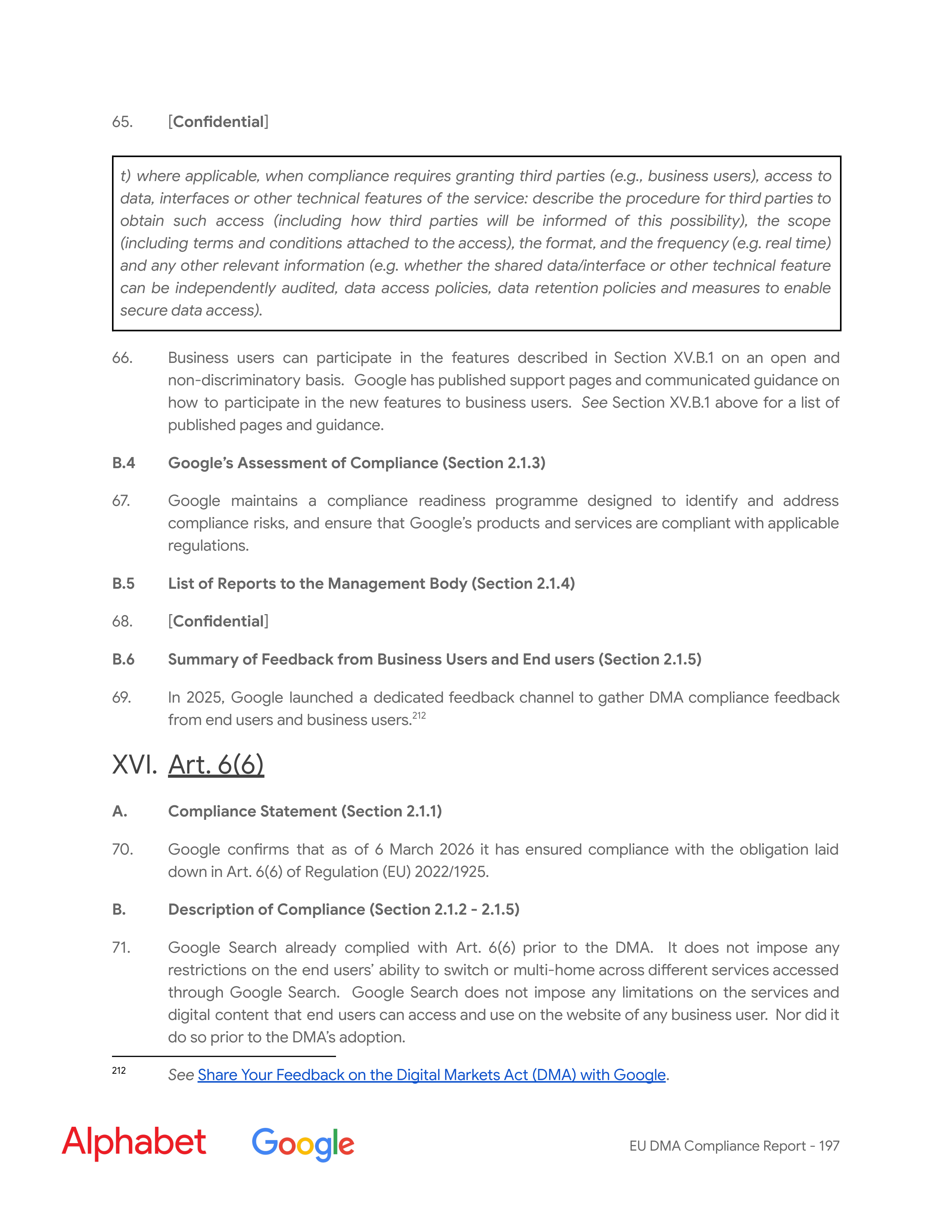 Alphabet DMA Compliance Report — page 198