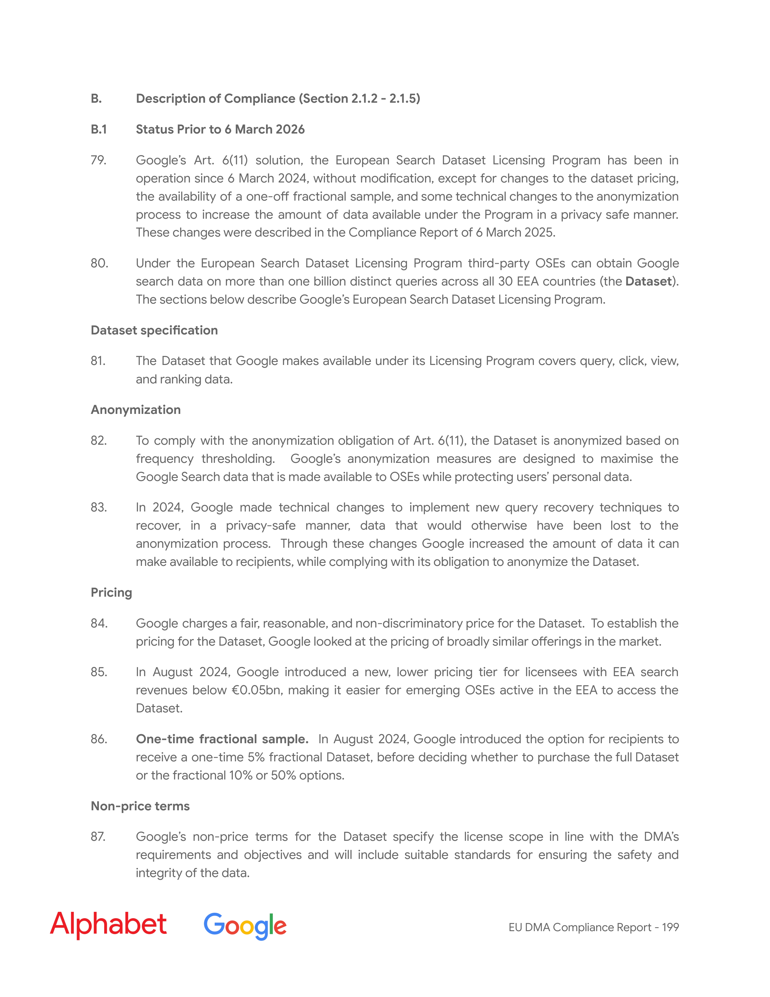 Alphabet DMA Compliance Report — page 200