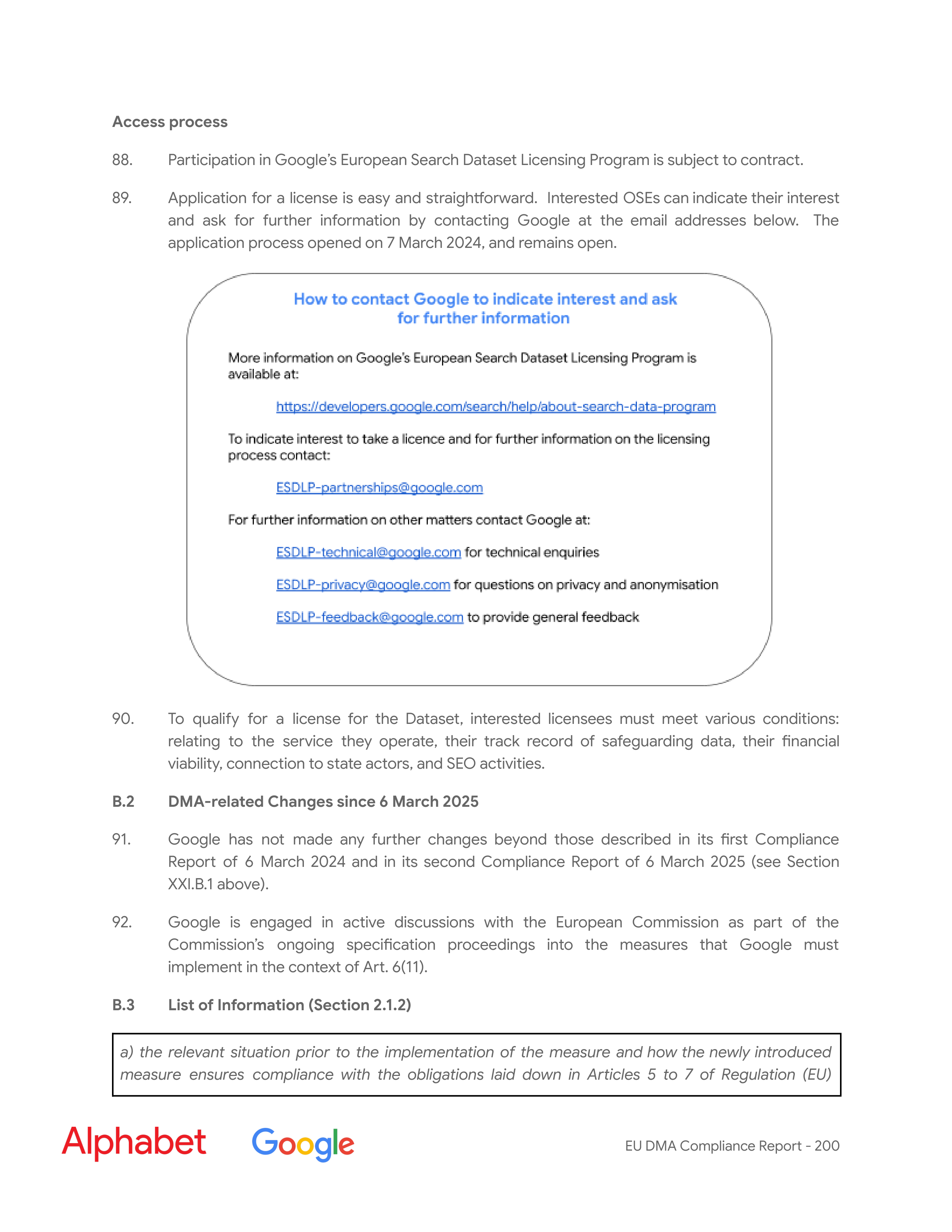 Alphabet DMA Compliance Report — page 201