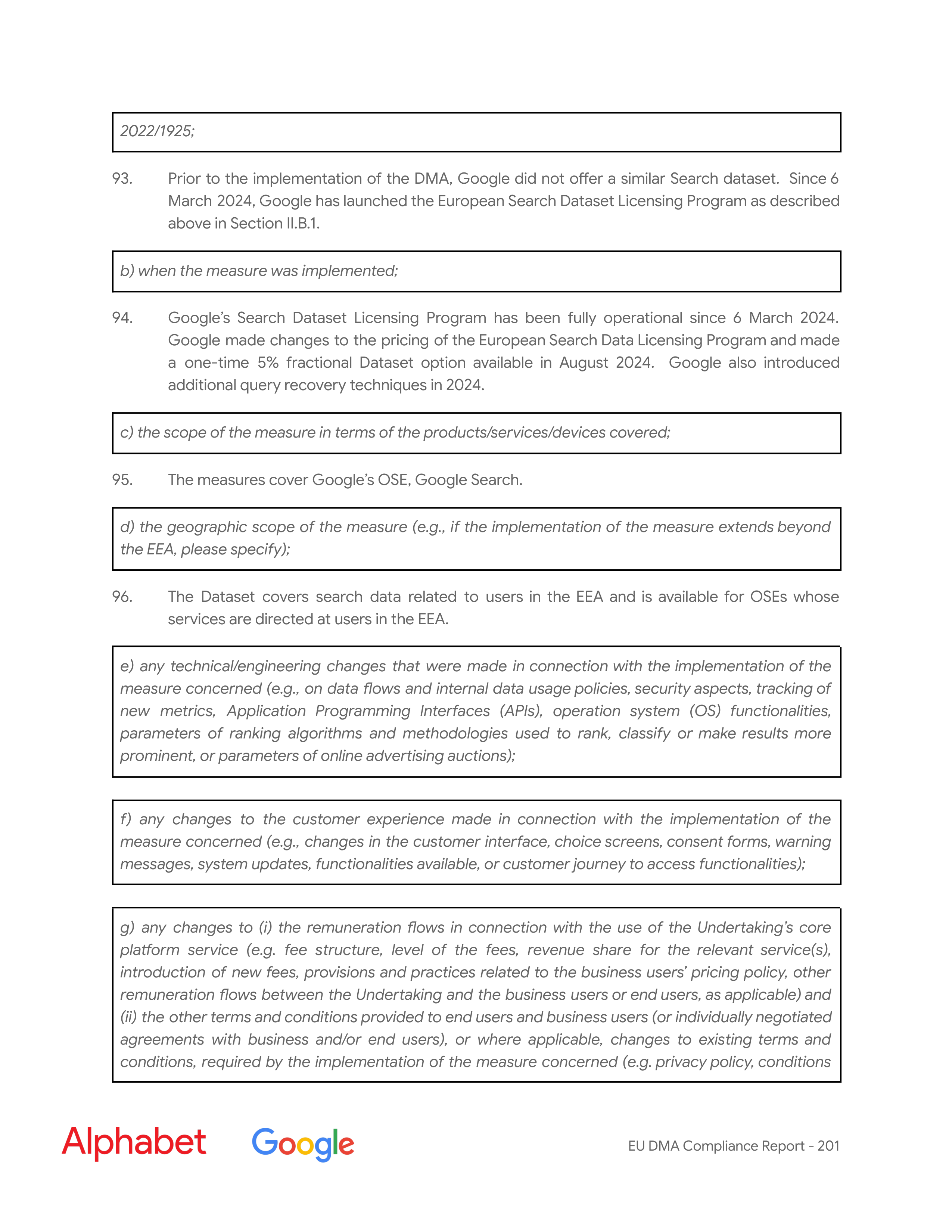 Alphabet DMA Compliance Report — page 202