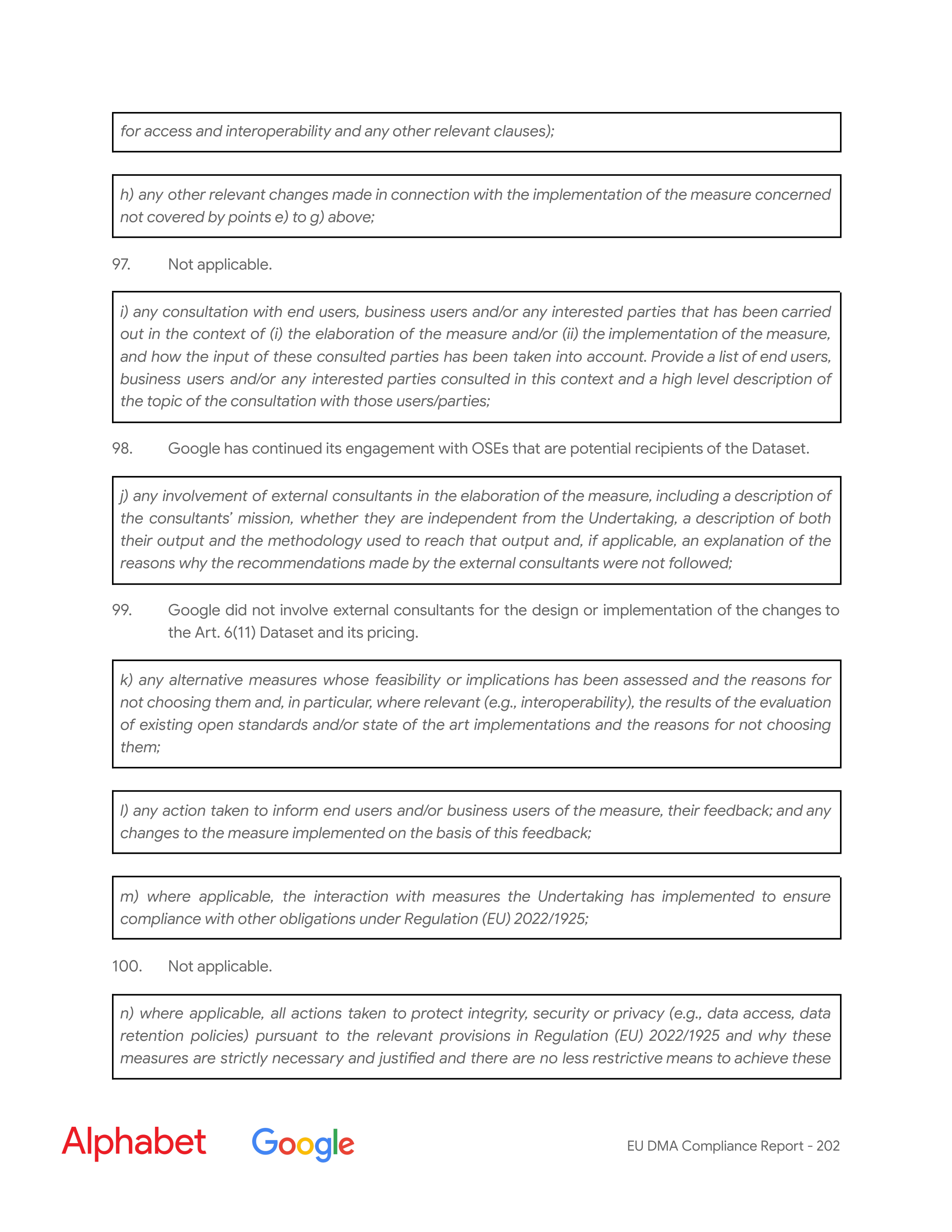 Alphabet DMA Compliance Report — page 203