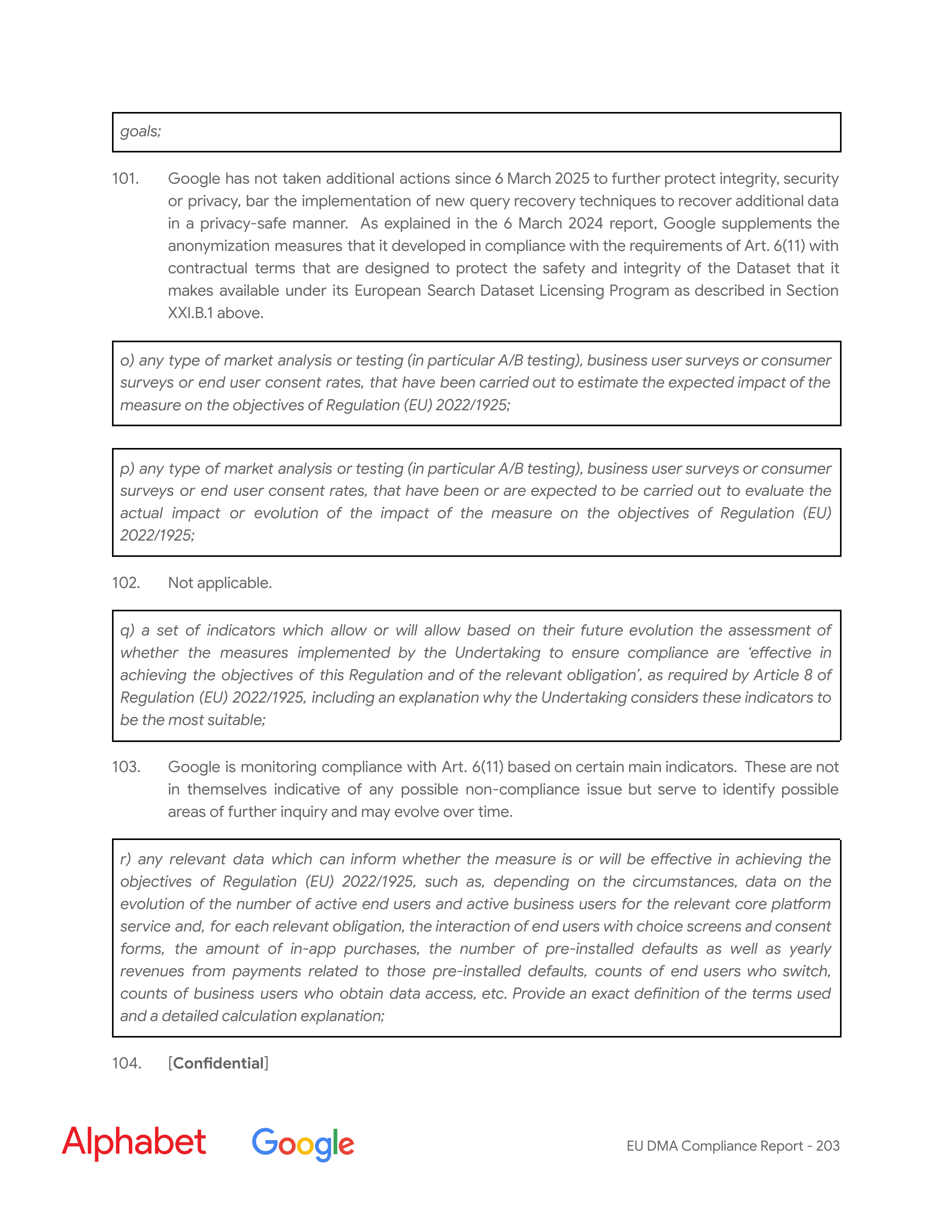 Alphabet DMA Compliance Report — page 204