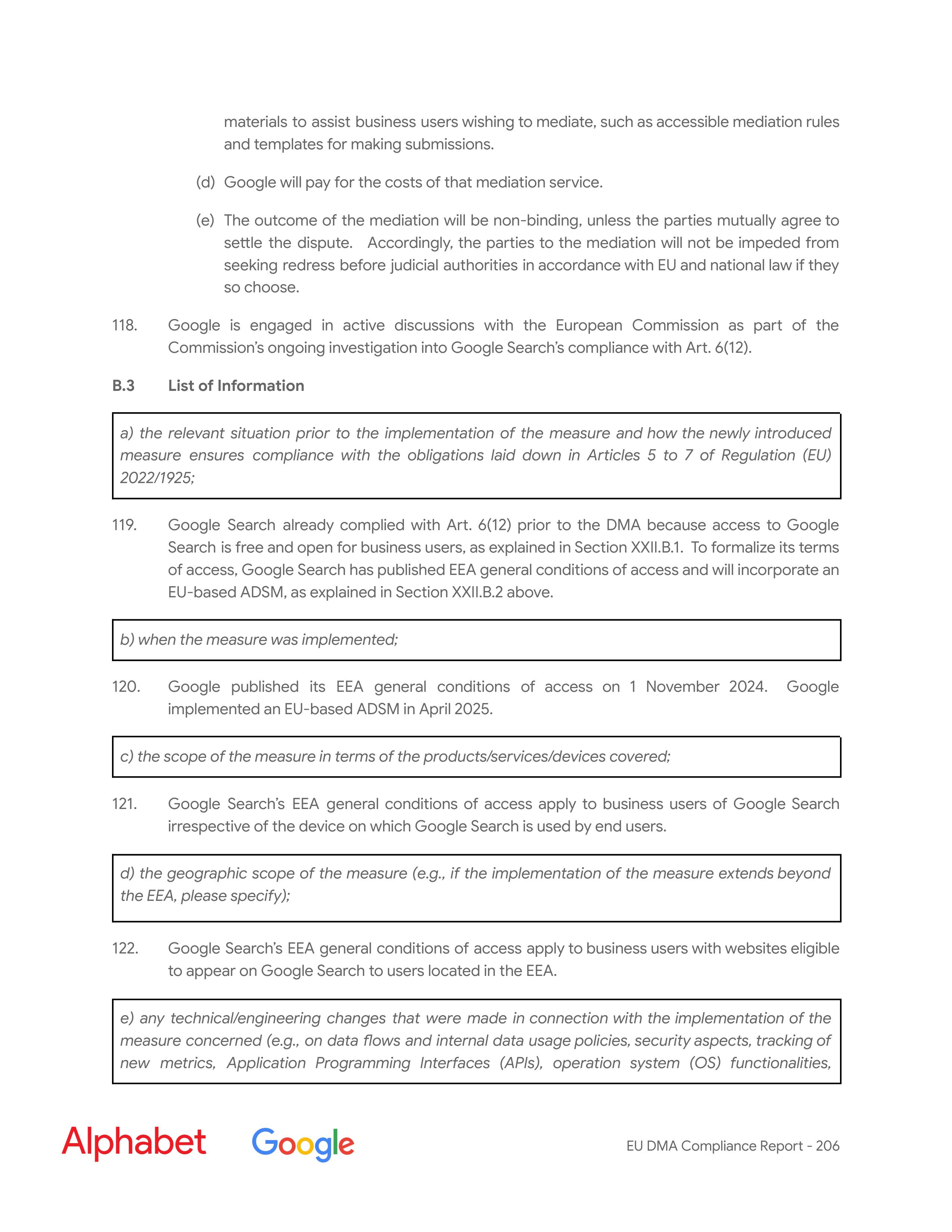 Alphabet DMA Compliance Report — page 207