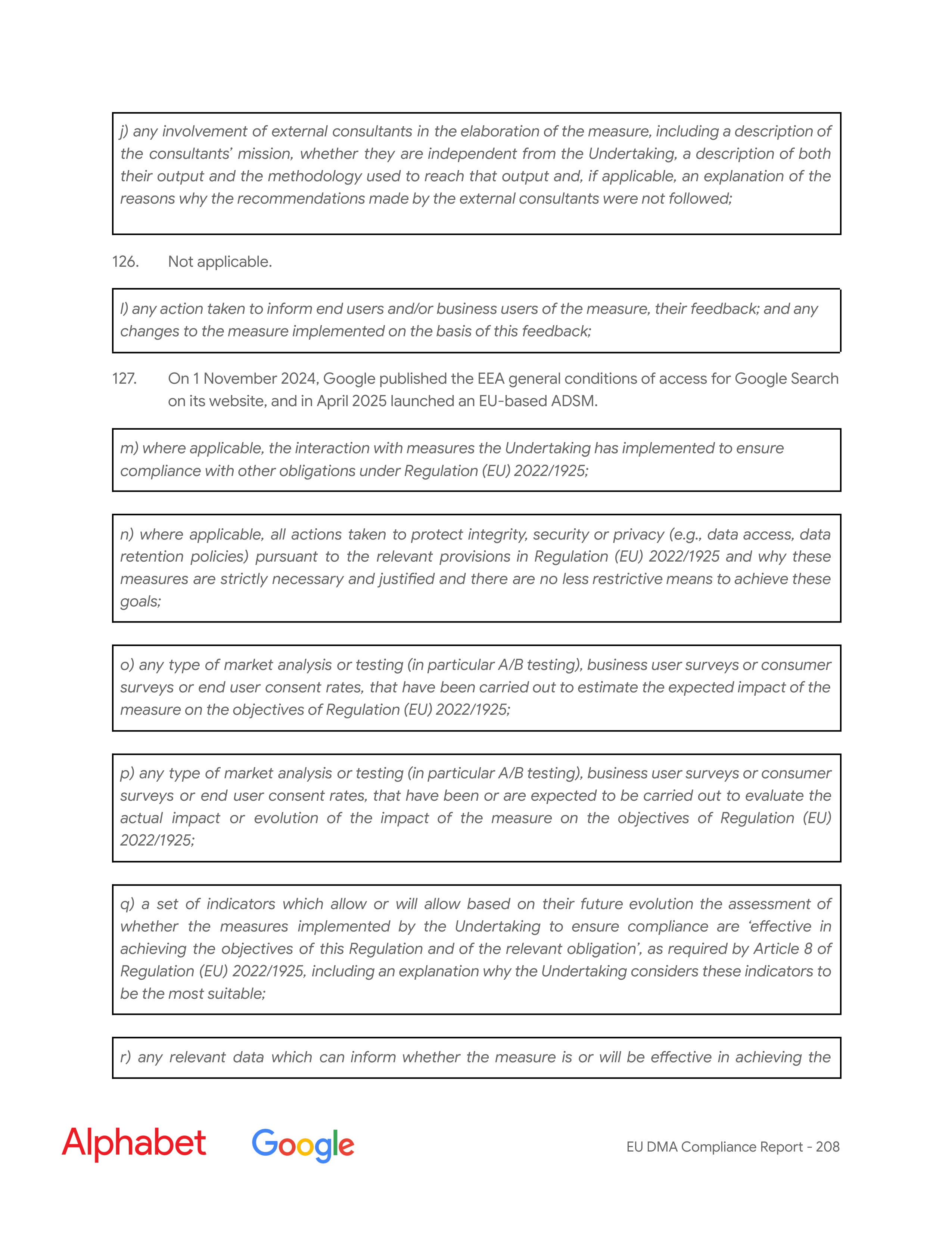 Alphabet DMA Compliance Report — page 209