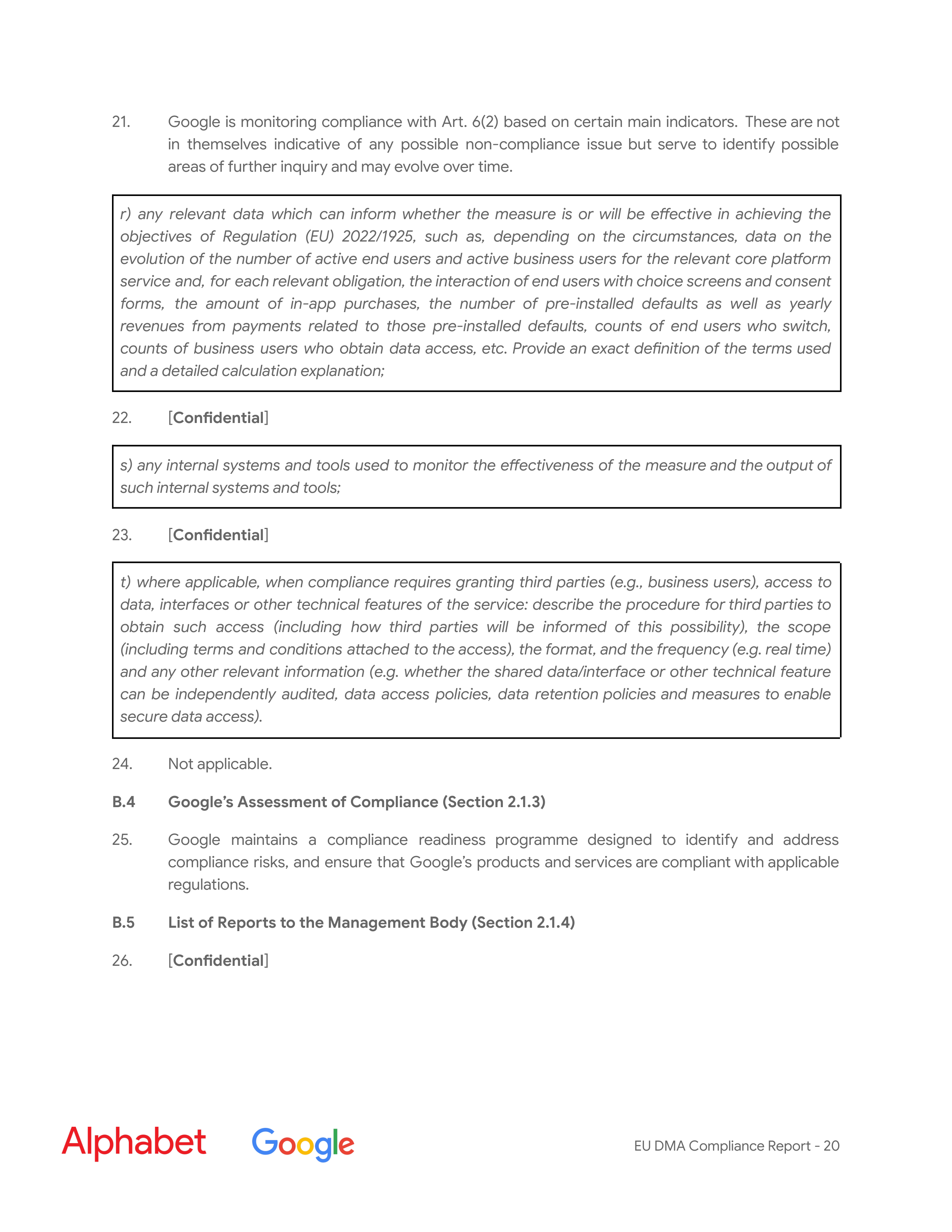 Alphabet DMA Compliance Report — page 21