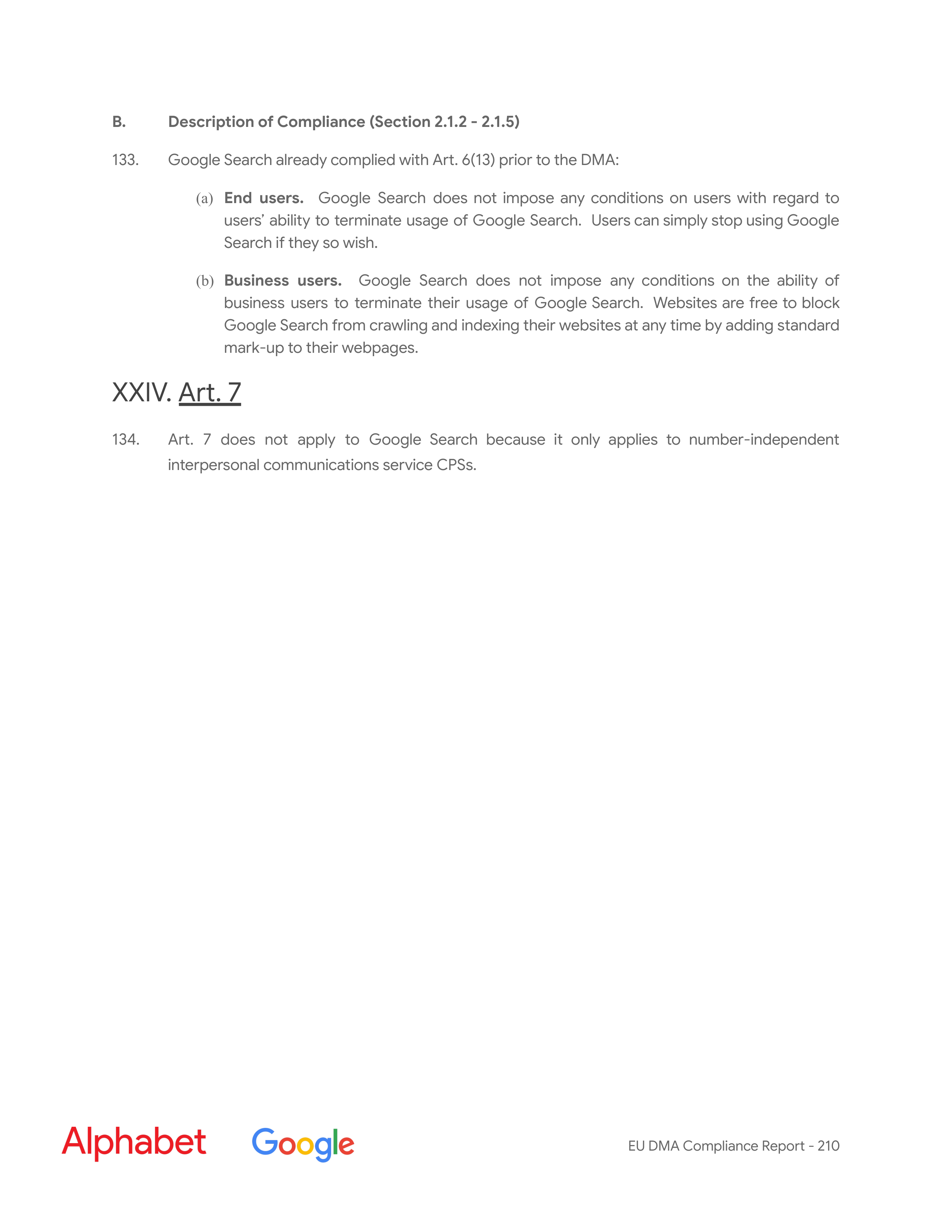 Alphabet DMA Compliance Report — page 211
