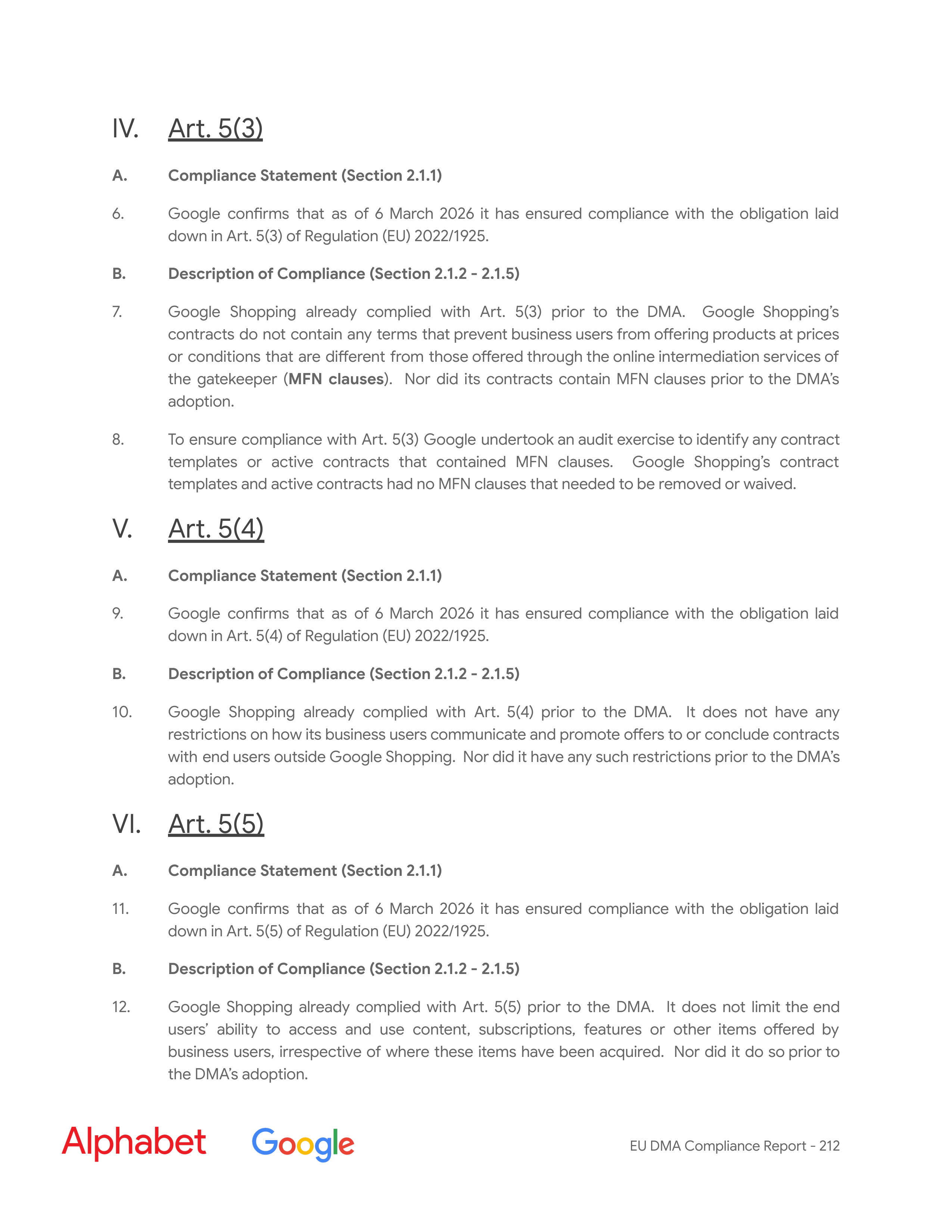 Alphabet DMA Compliance Report — page 213