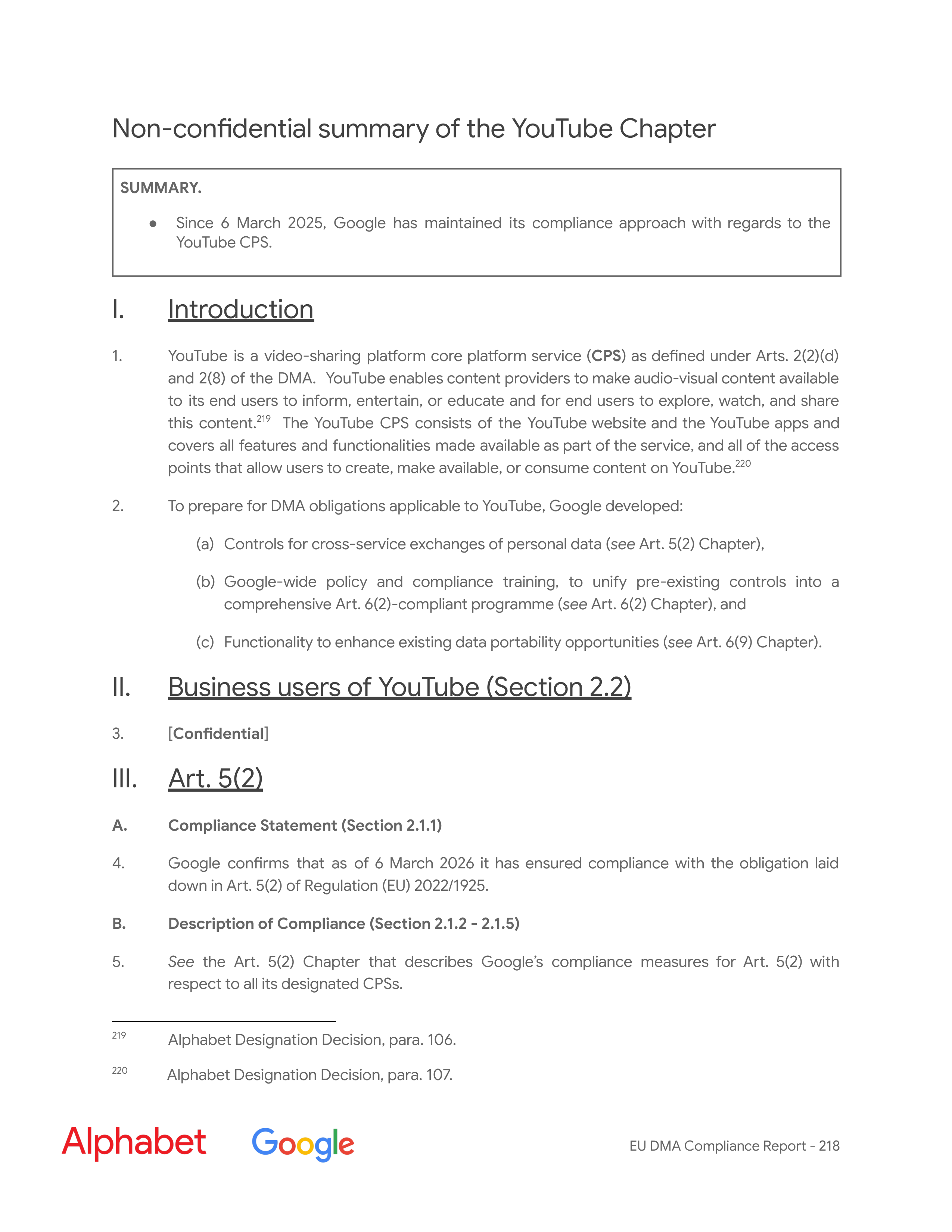 Alphabet DMA Compliance Report — page 219