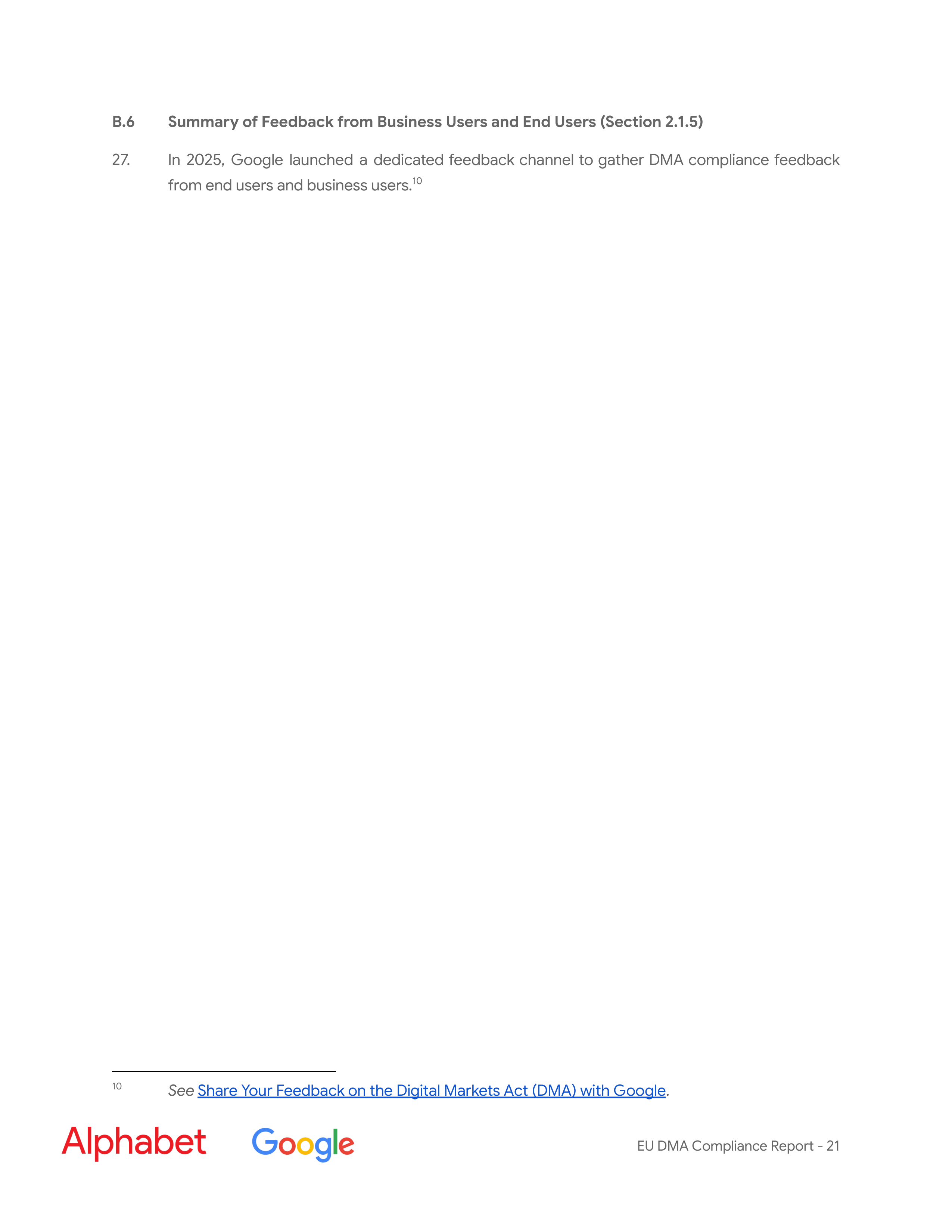 Alphabet DMA Compliance Report — page 22