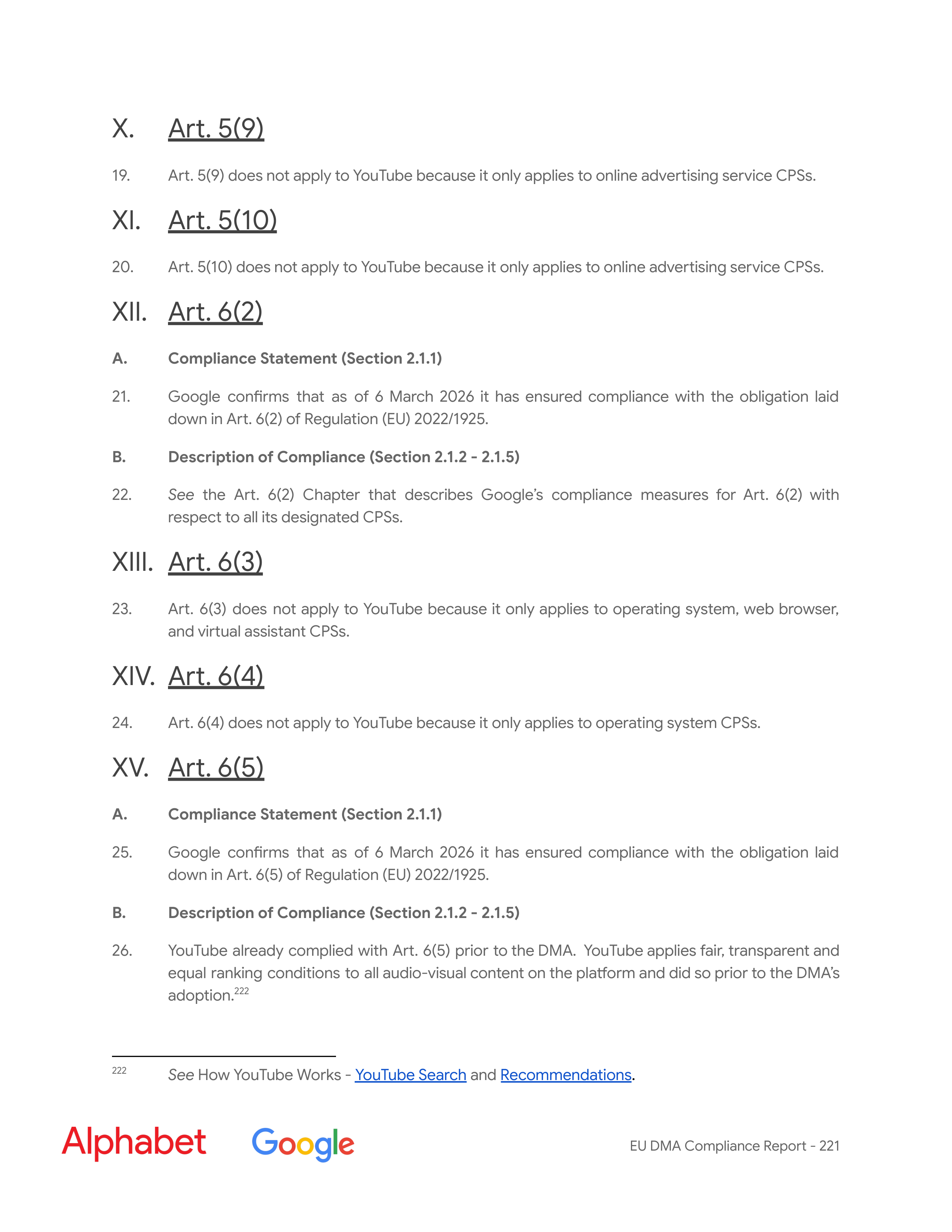 Alphabet DMA Compliance Report — page 222