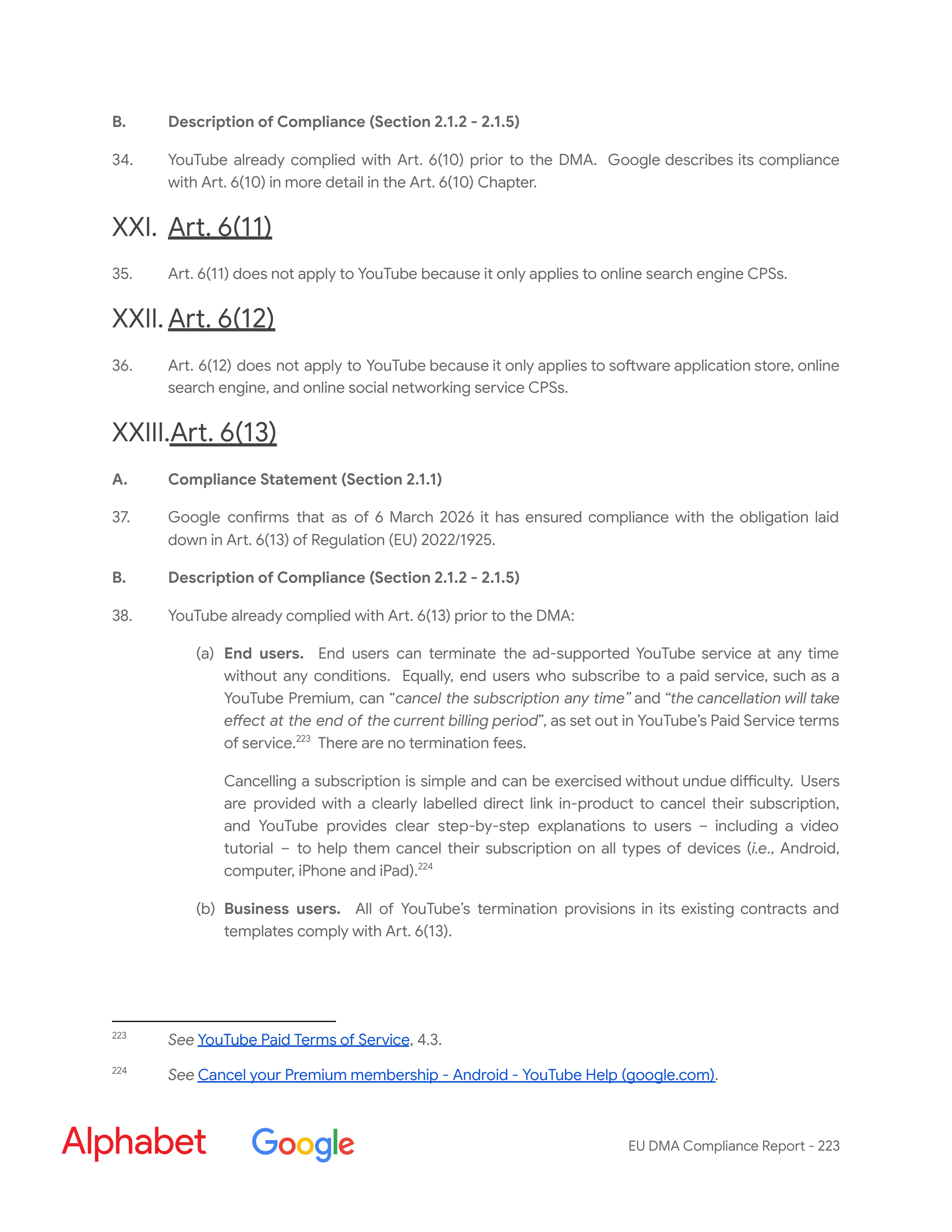 Alphabet DMA Compliance Report — page 224