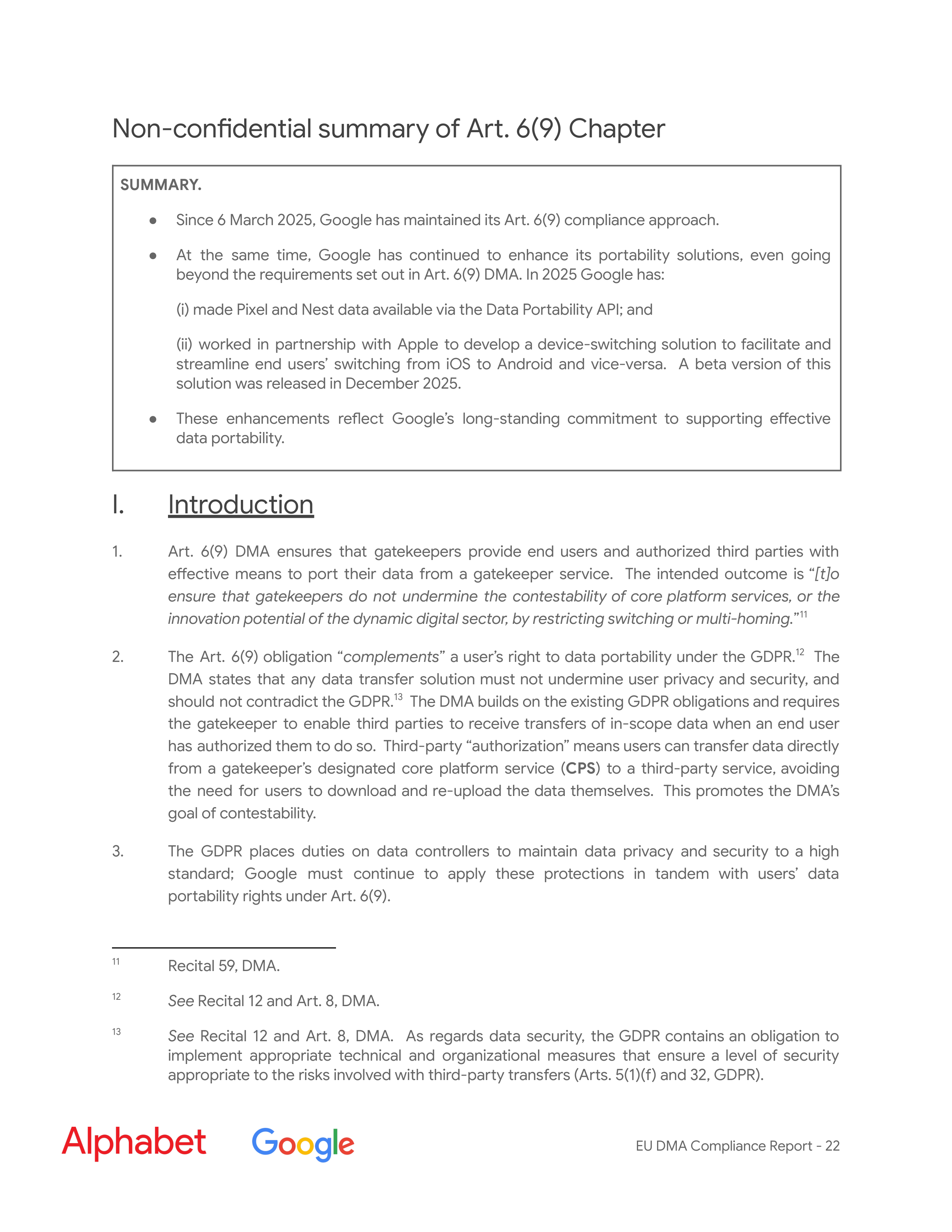 Alphabet DMA Compliance Report — page 23