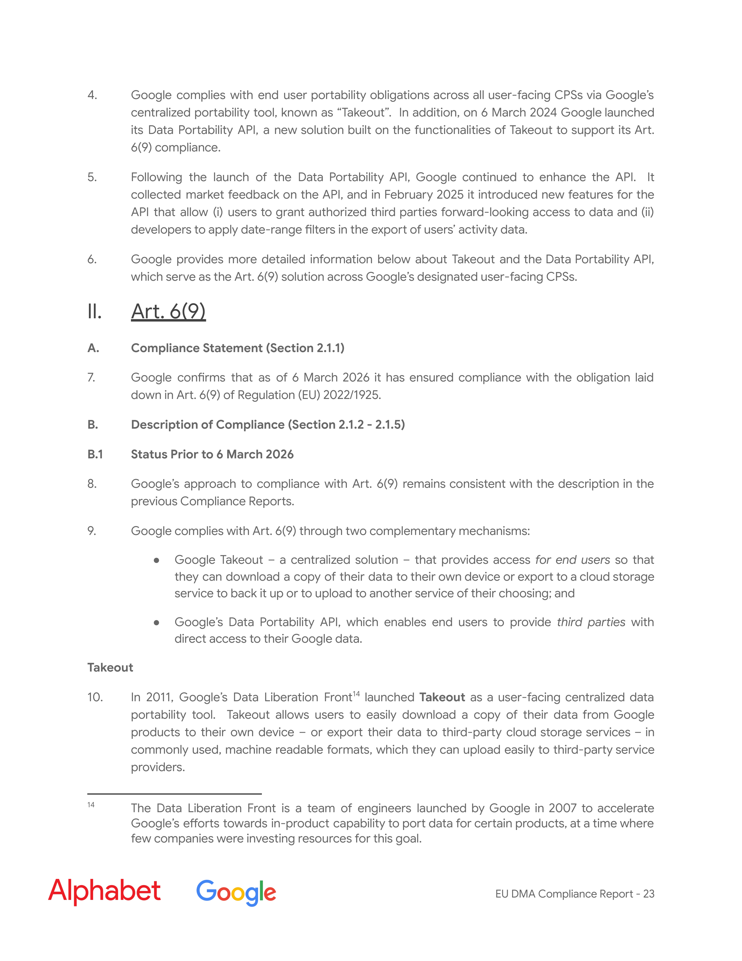 Alphabet DMA Compliance Report — page 24