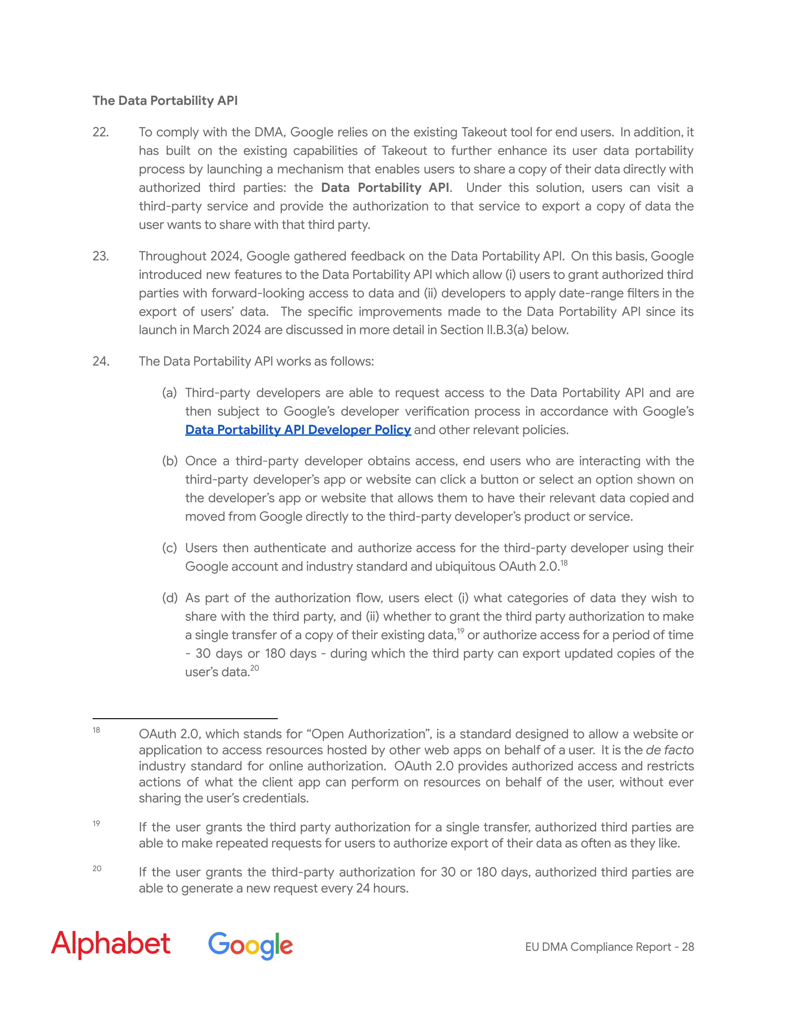Alphabet DMA Compliance Report — page 29