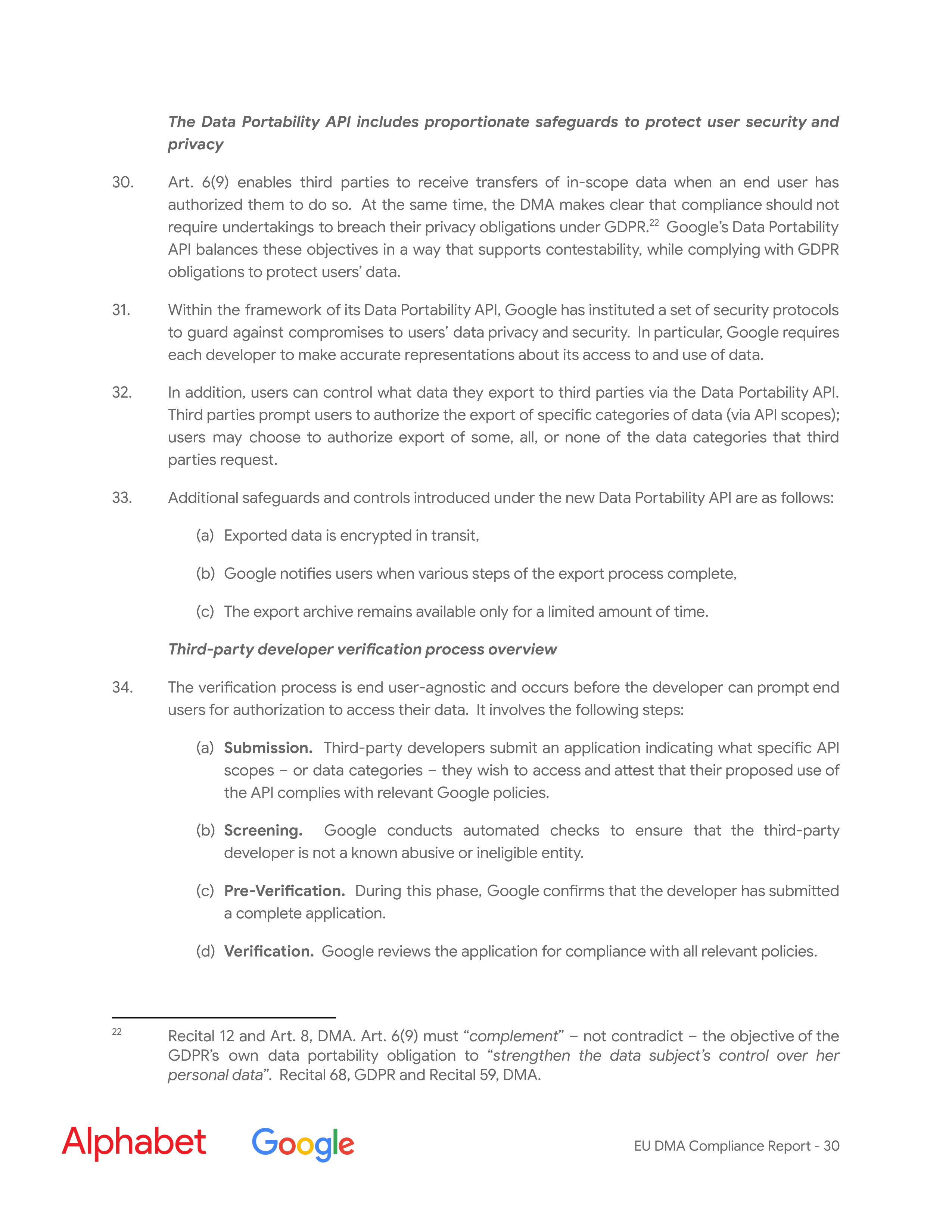 Alphabet DMA Compliance Report — page 31