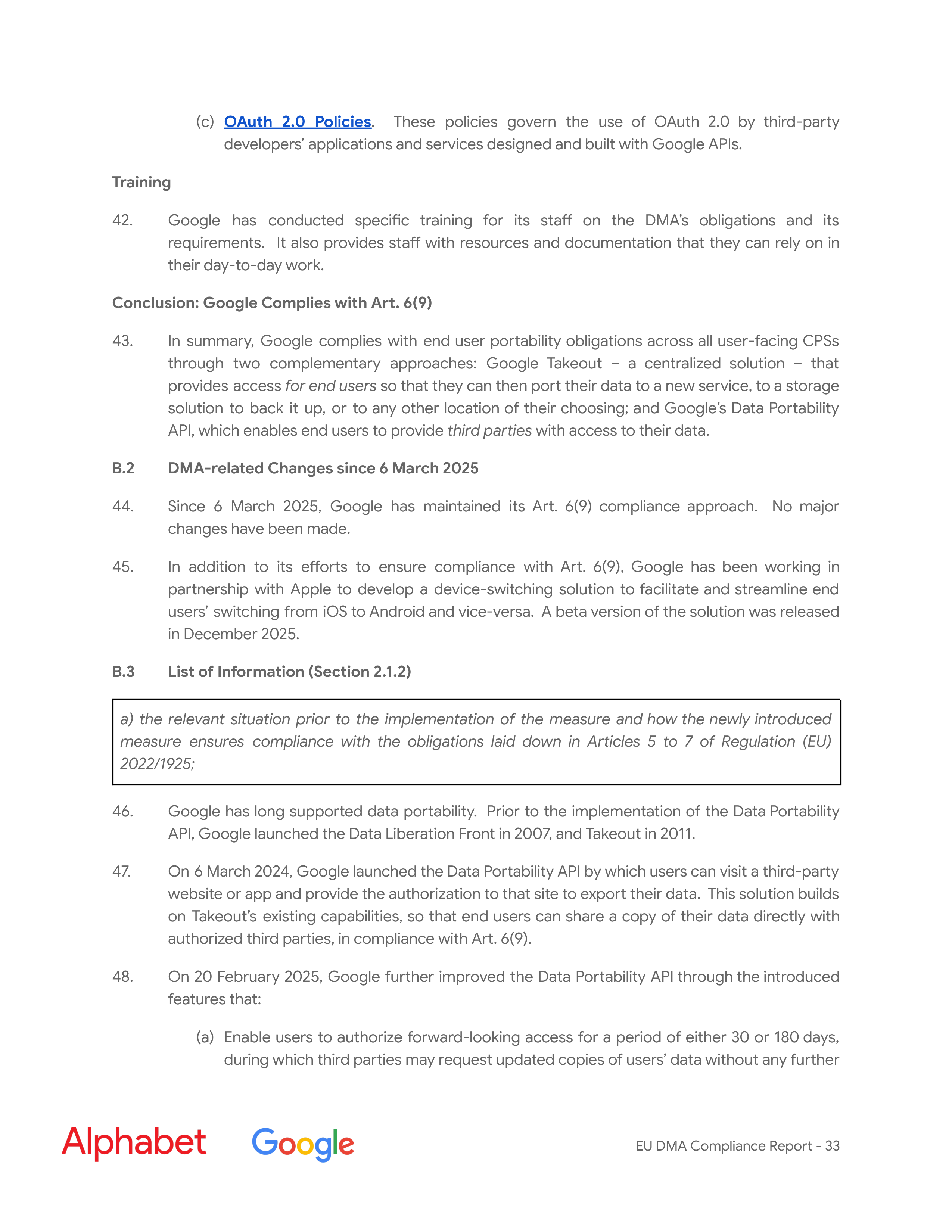Alphabet DMA Compliance Report — page 34