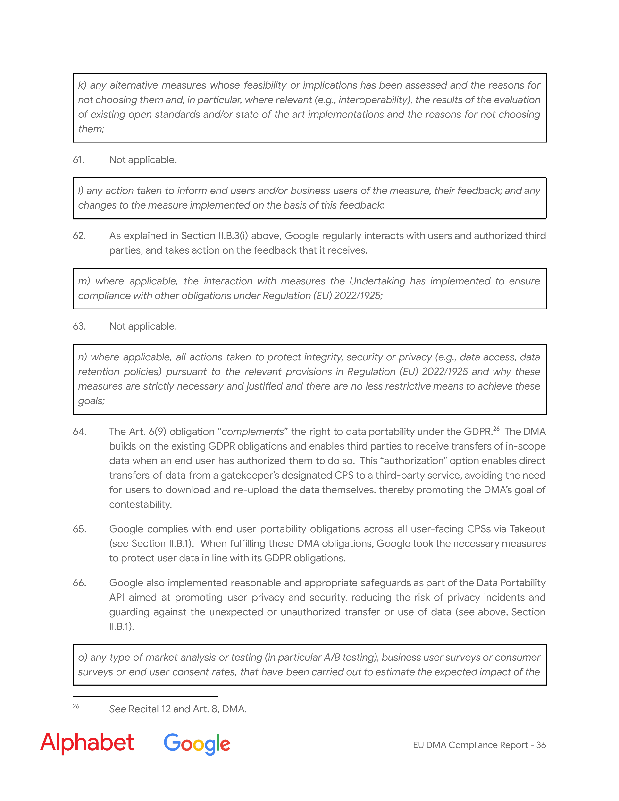 Alphabet DMA Compliance Report — page 37