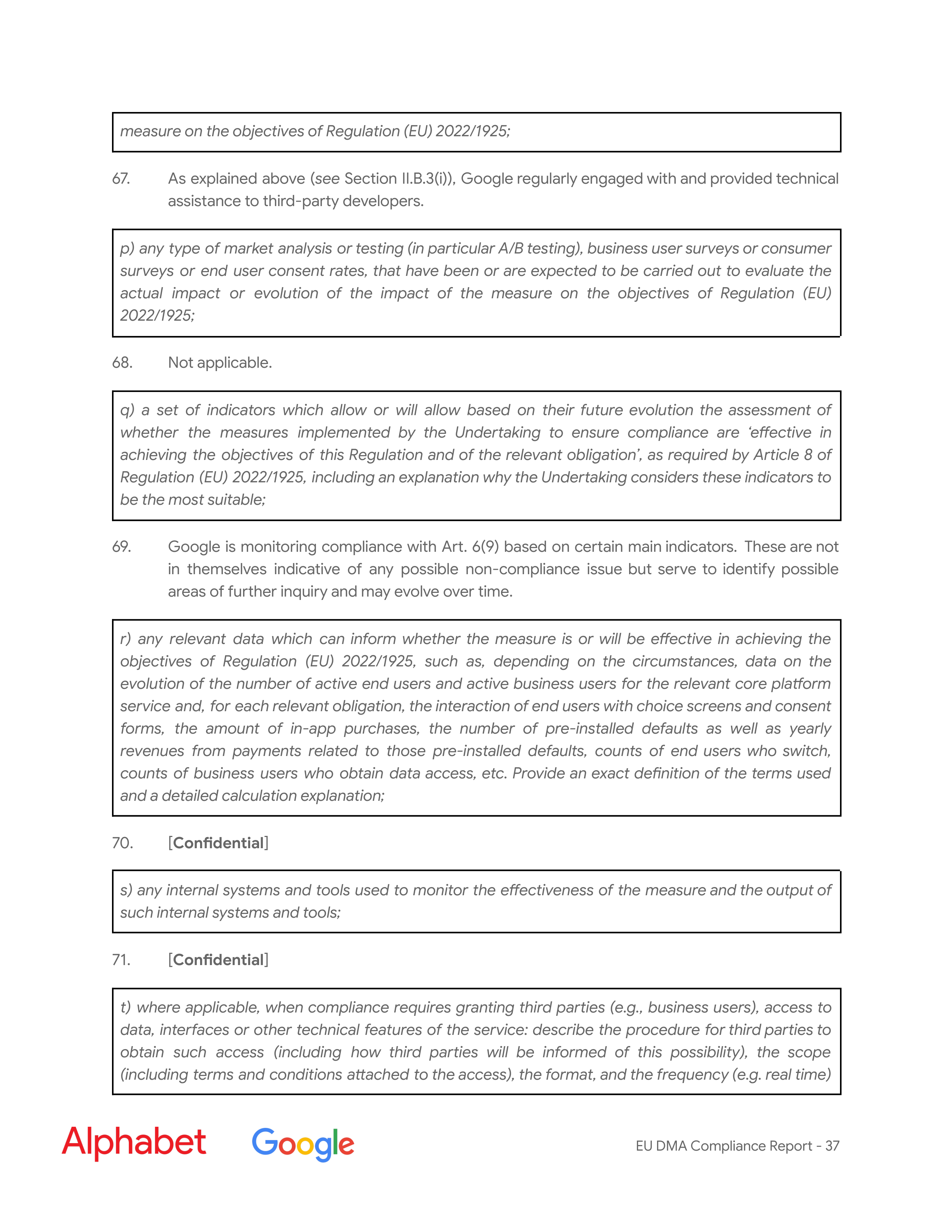 Alphabet DMA Compliance Report — page 38