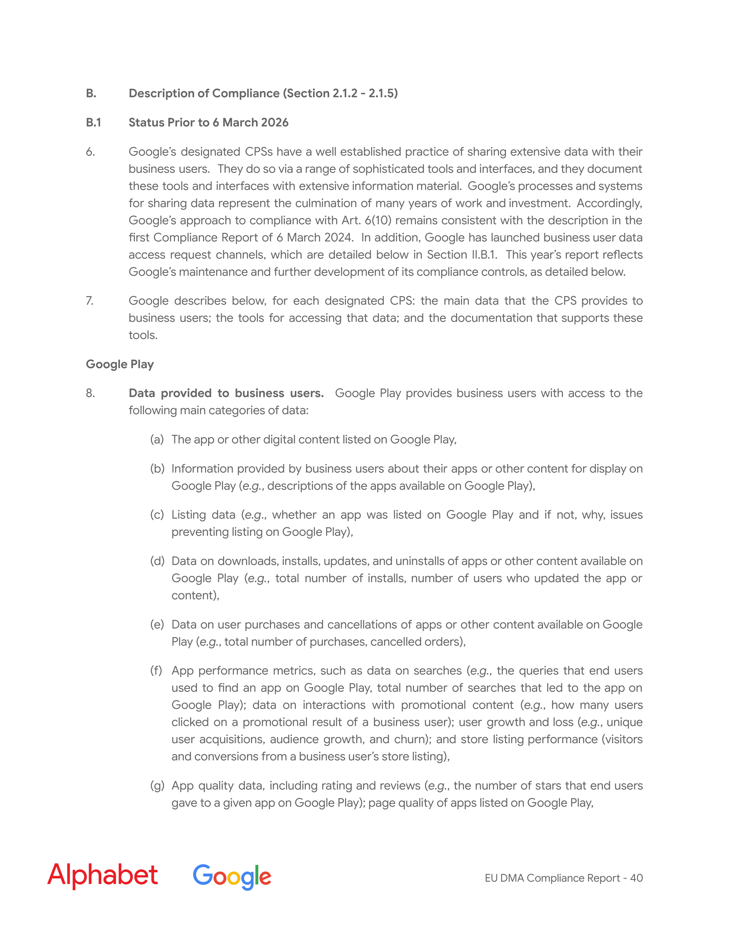 Alphabet DMA Compliance Report — page 41