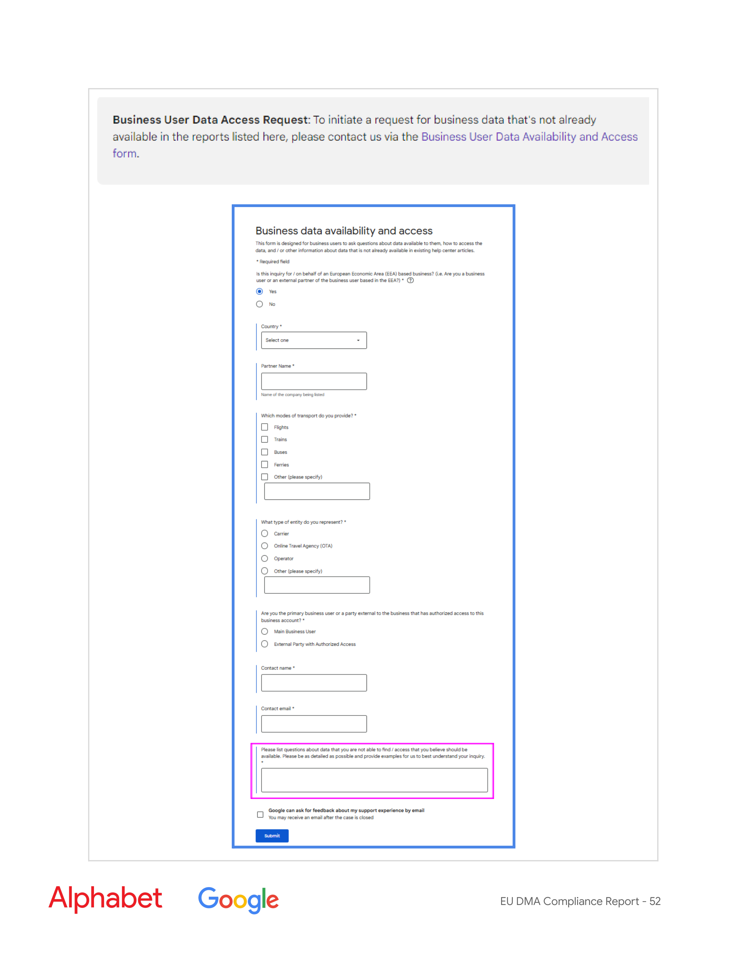 Alphabet DMA Compliance Report — page 53
