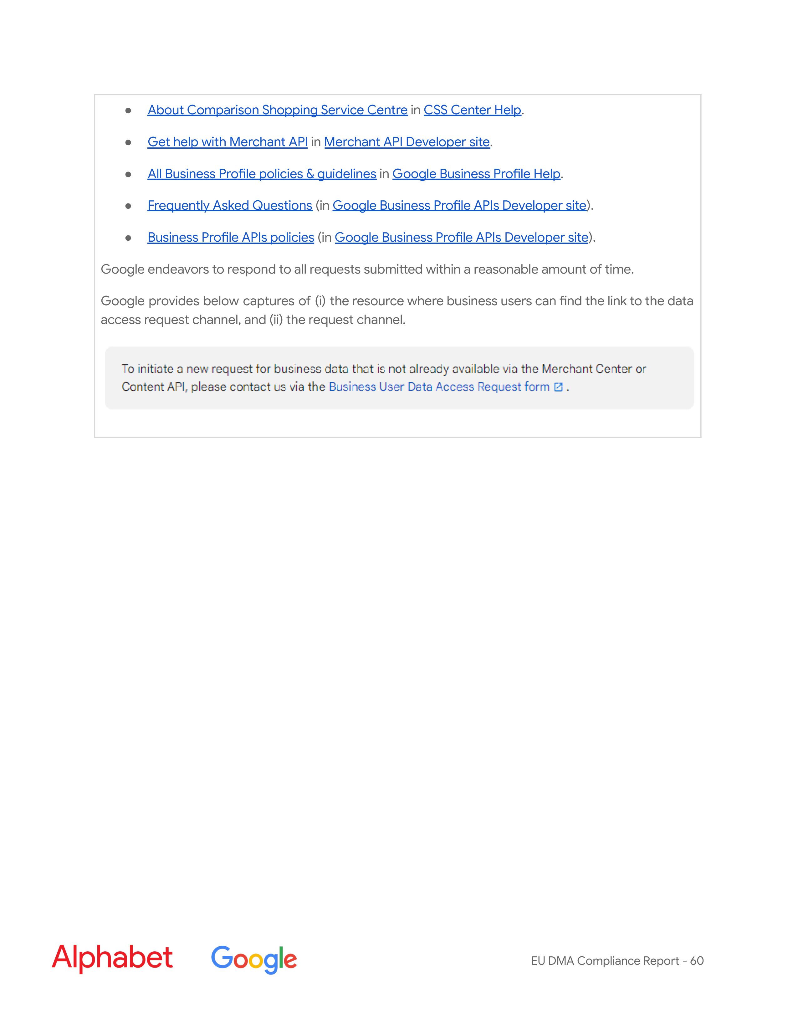Alphabet DMA Compliance Report — page 61