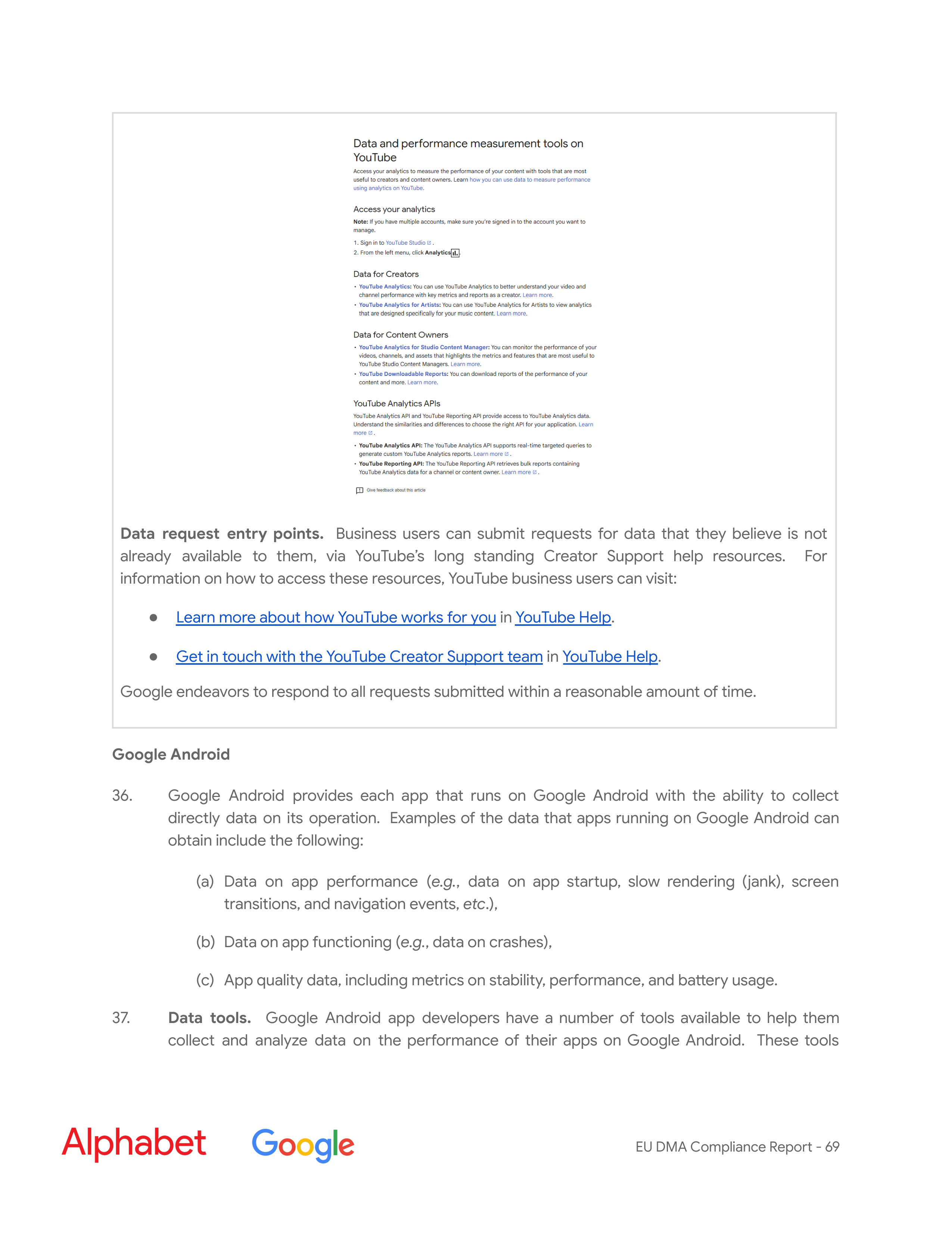 Alphabet DMA Compliance Report — page 70