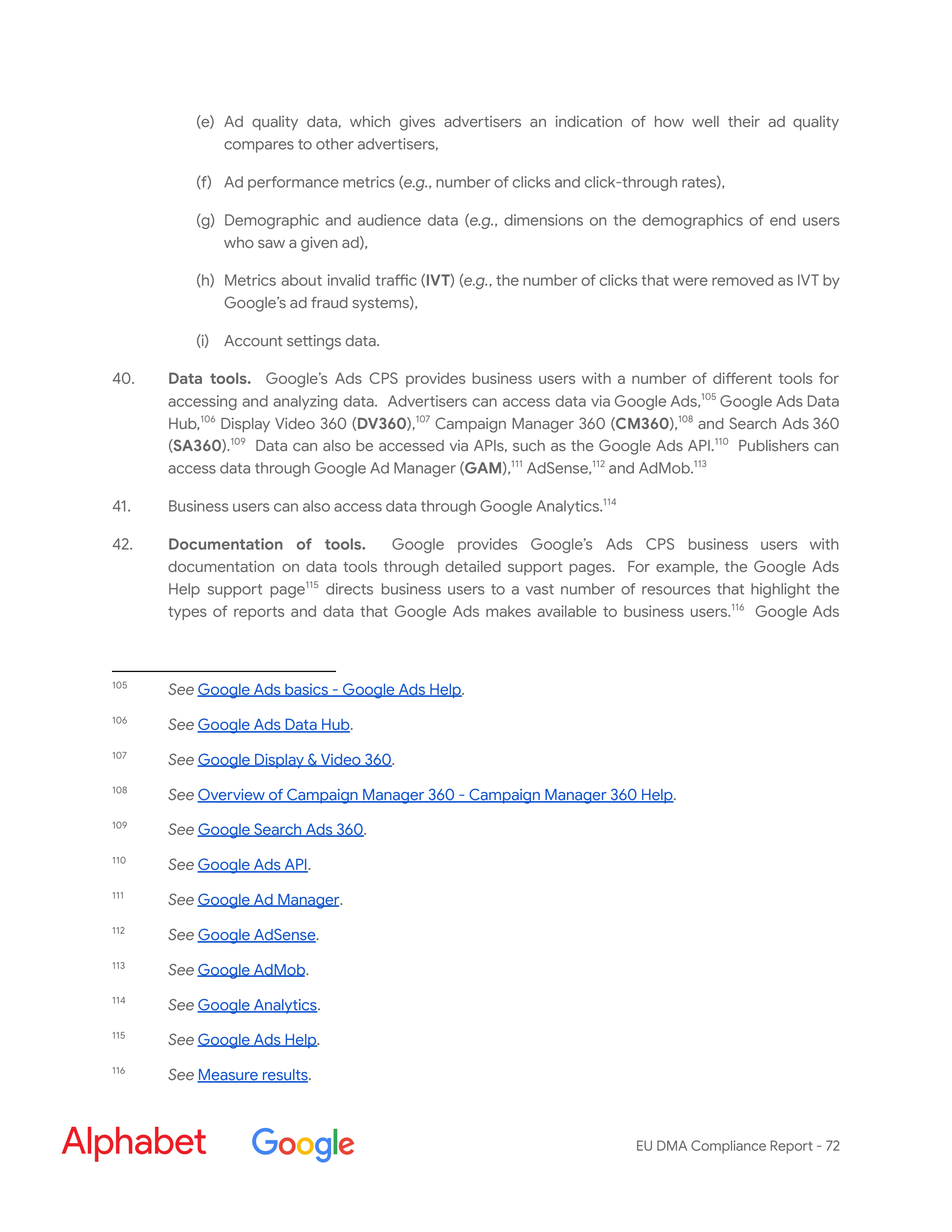 Alphabet DMA Compliance Report — page 73