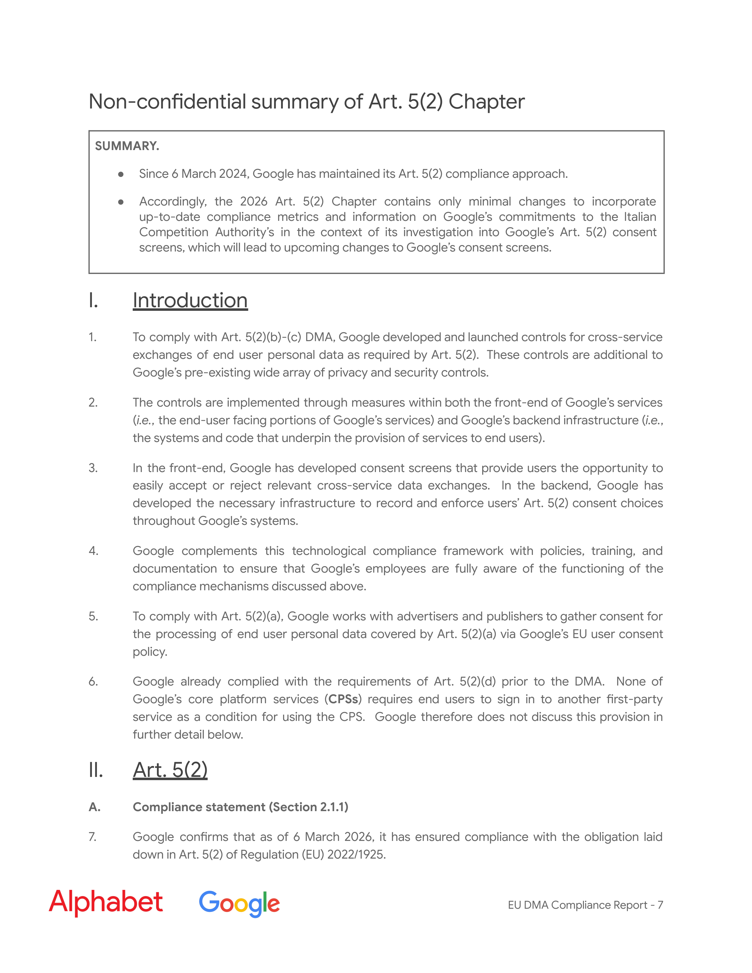 Alphabet DMA Compliance Report — page 8