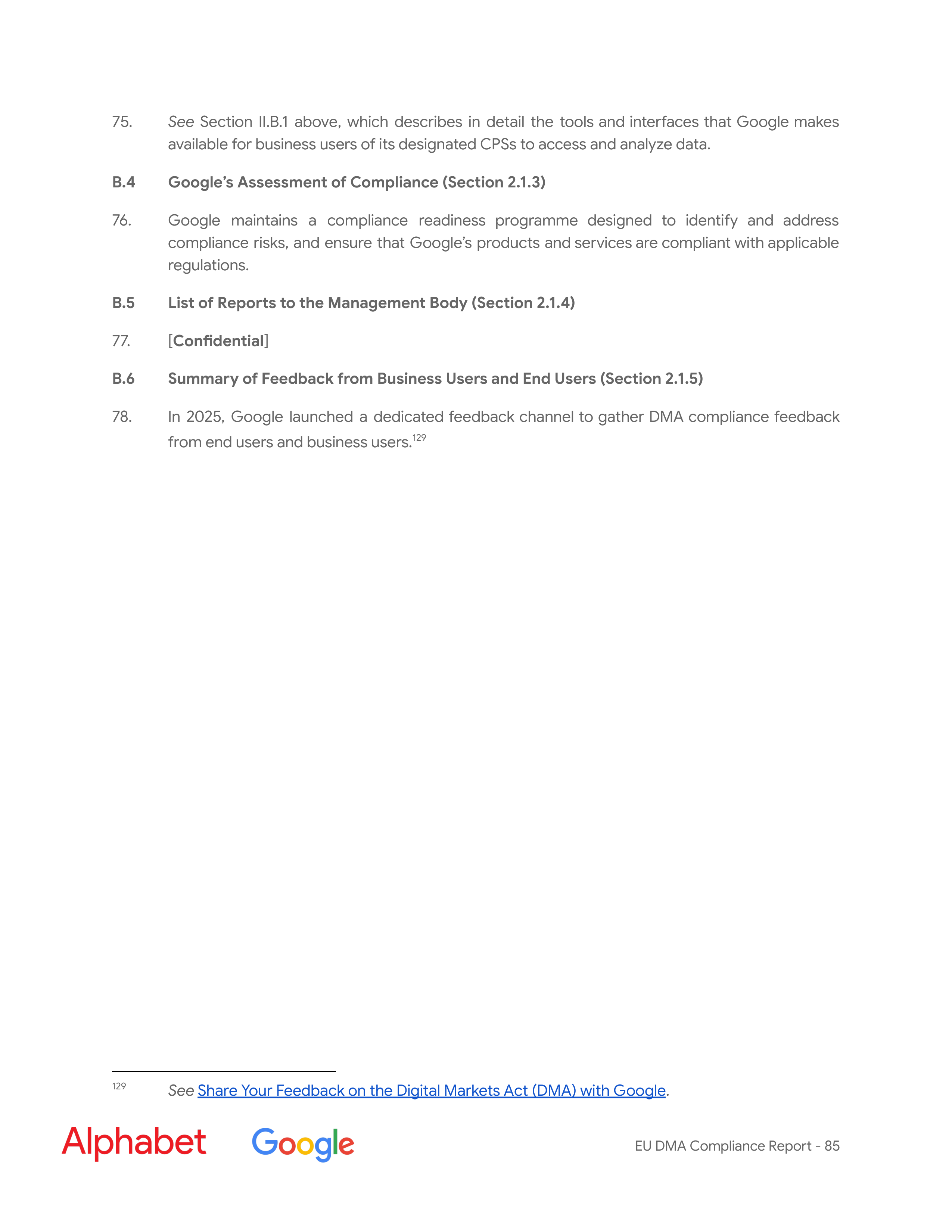 Alphabet DMA Compliance Report — page 86