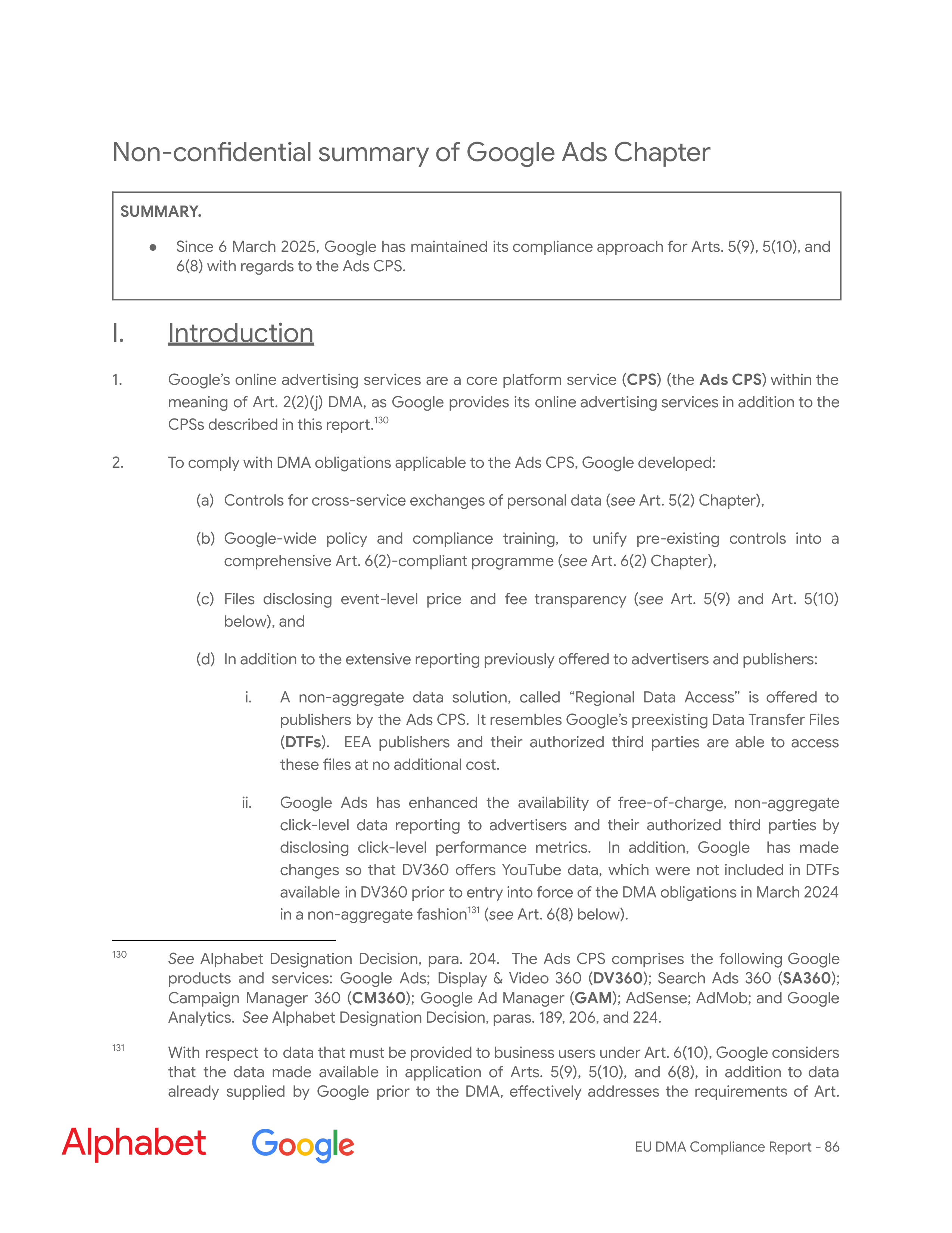 Alphabet DMA Compliance Report — page 87