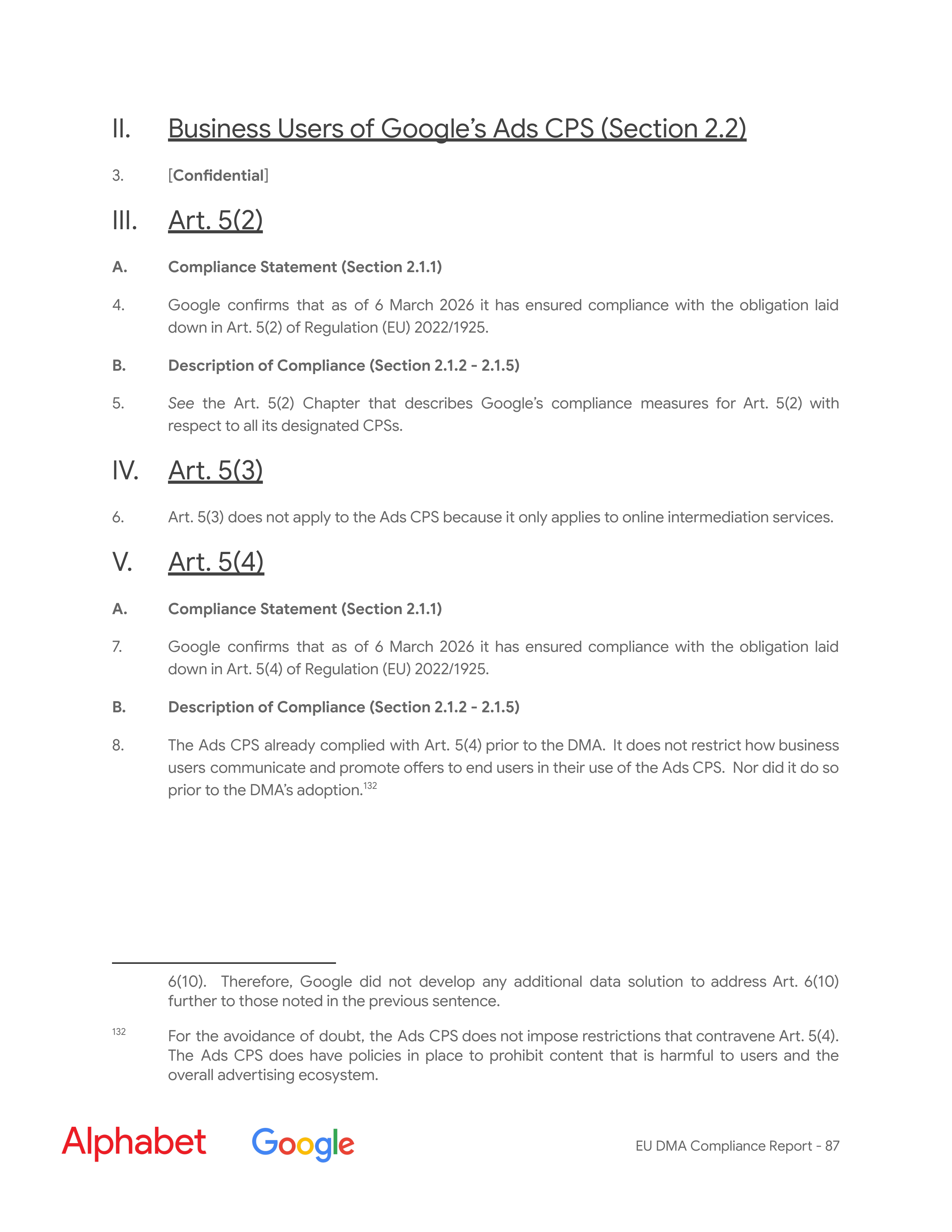 Alphabet DMA Compliance Report — page 88