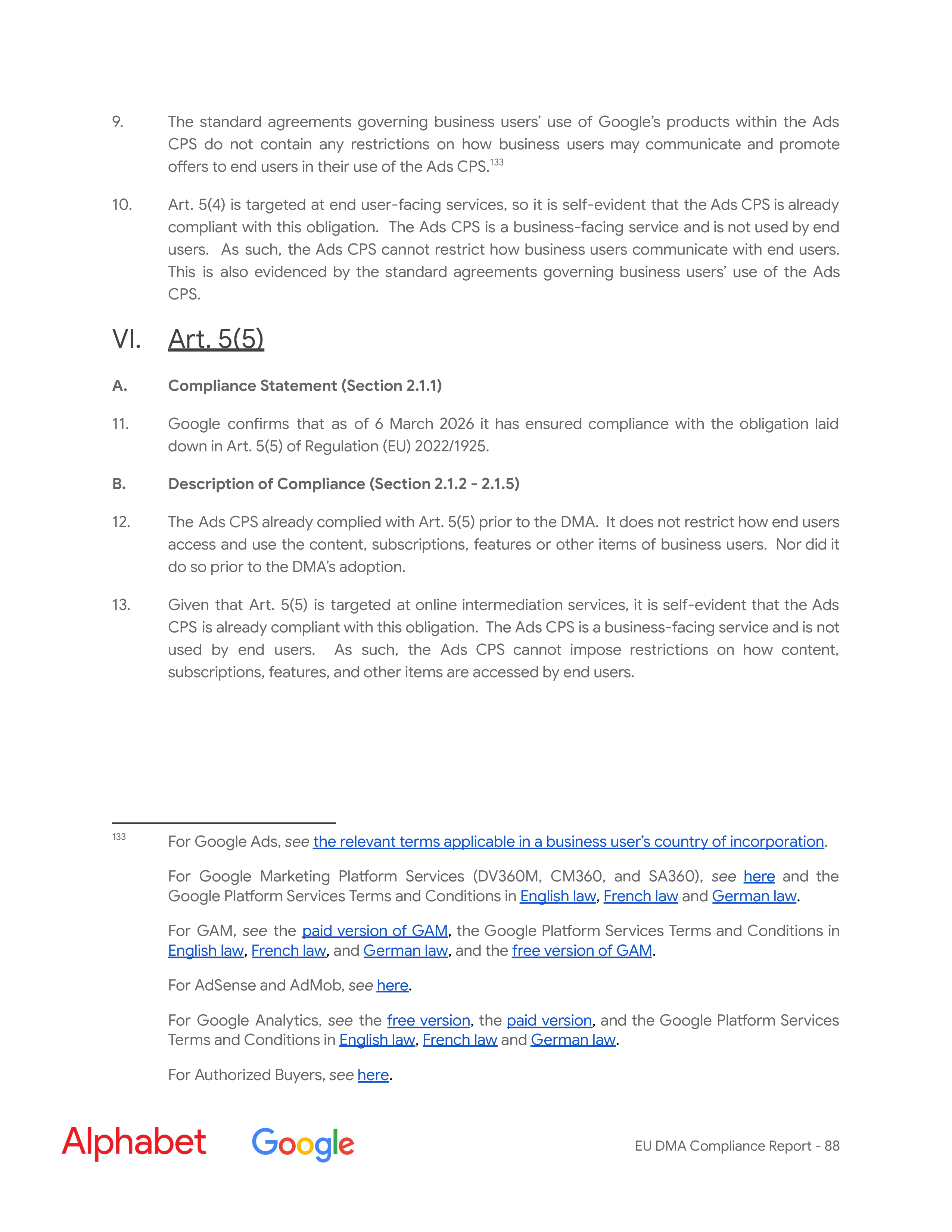 Alphabet DMA Compliance Report — page 89