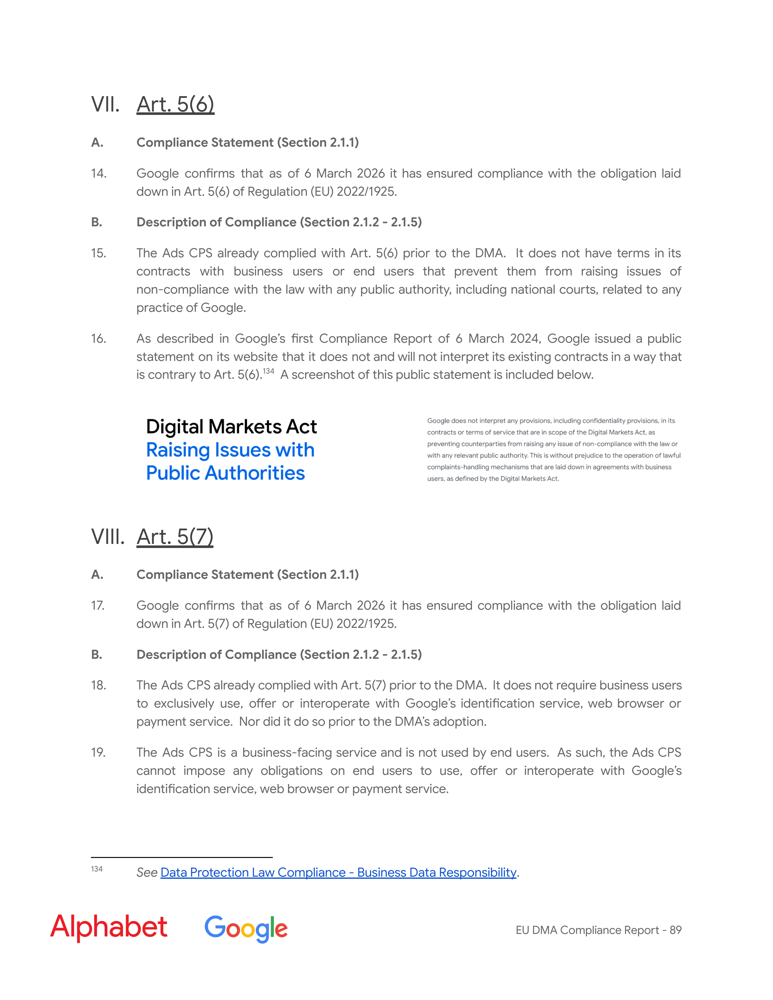 Alphabet DMA Compliance Report — page 90