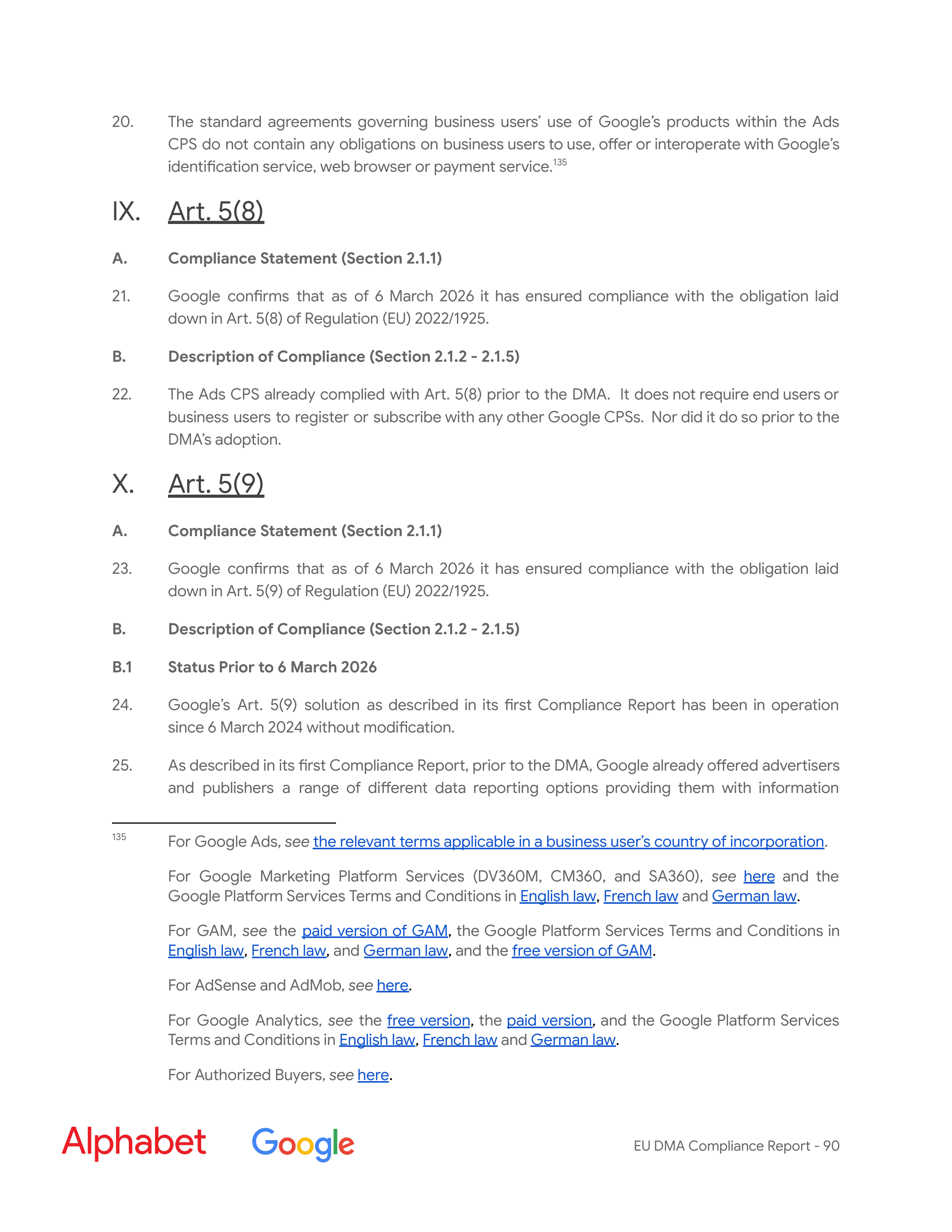 Alphabet DMA Compliance Report — page 91