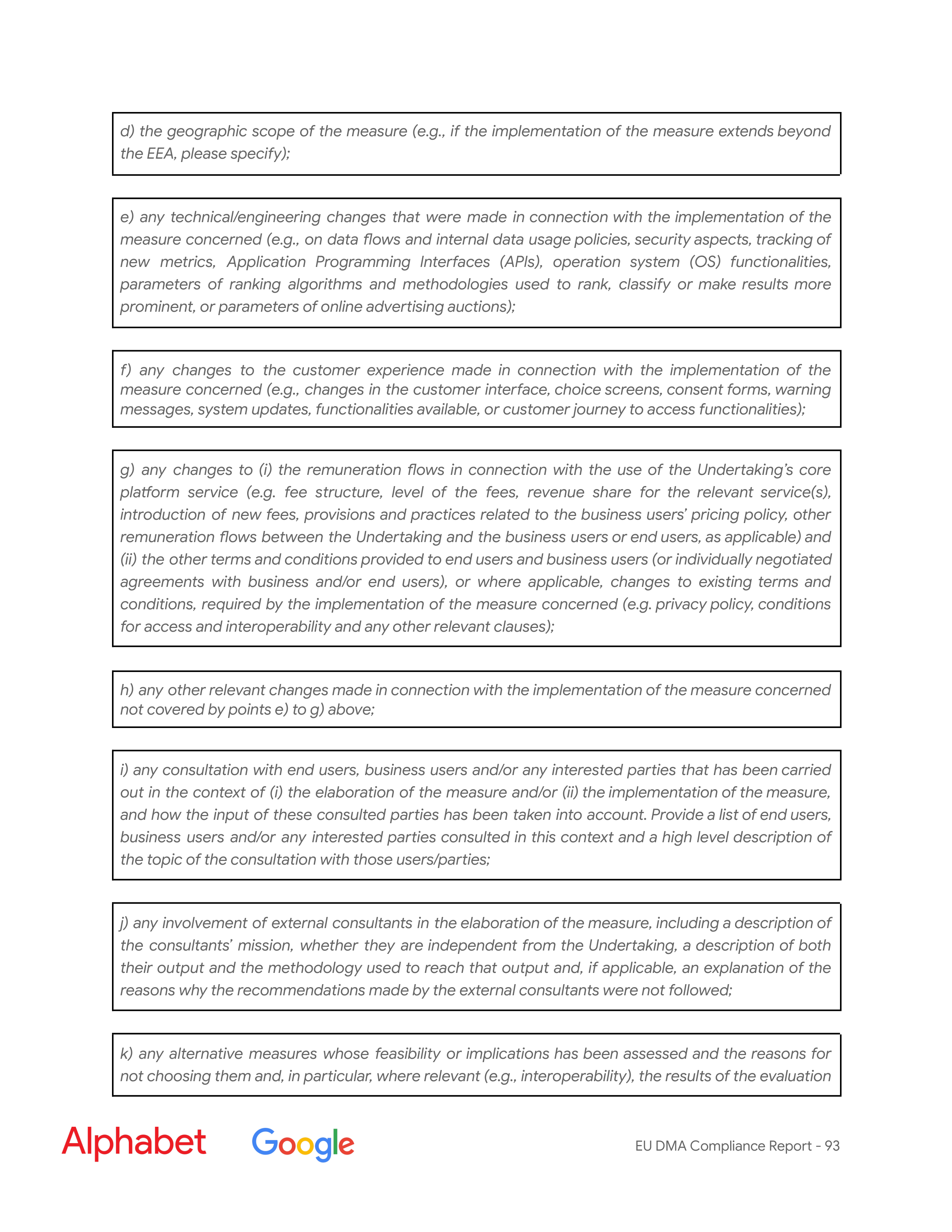 Alphabet DMA Compliance Report — page 94