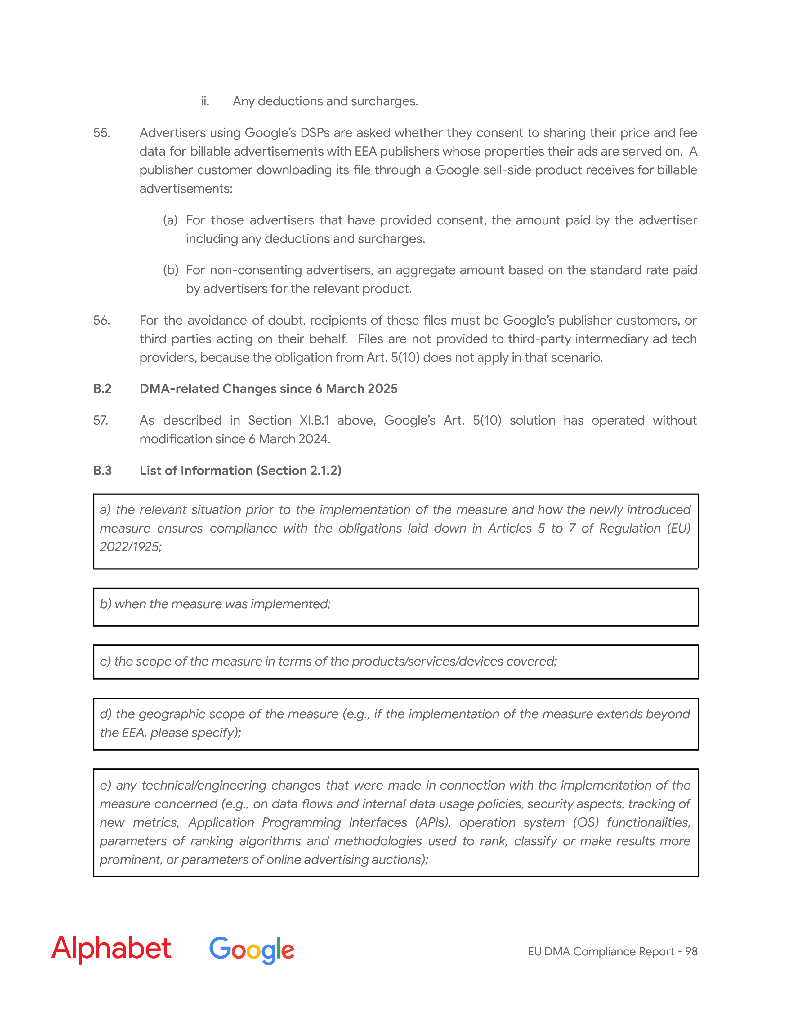 Alphabet DMA Compliance Report — page 99