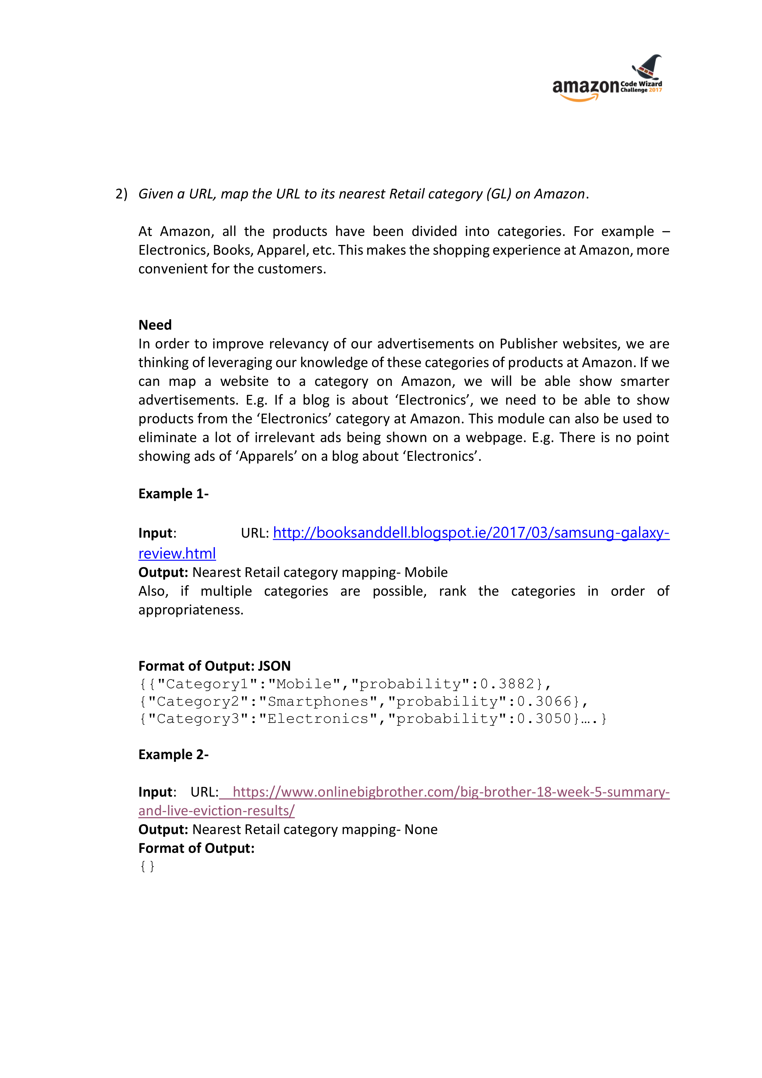 Amazon Advertising Problem Statement — page 2