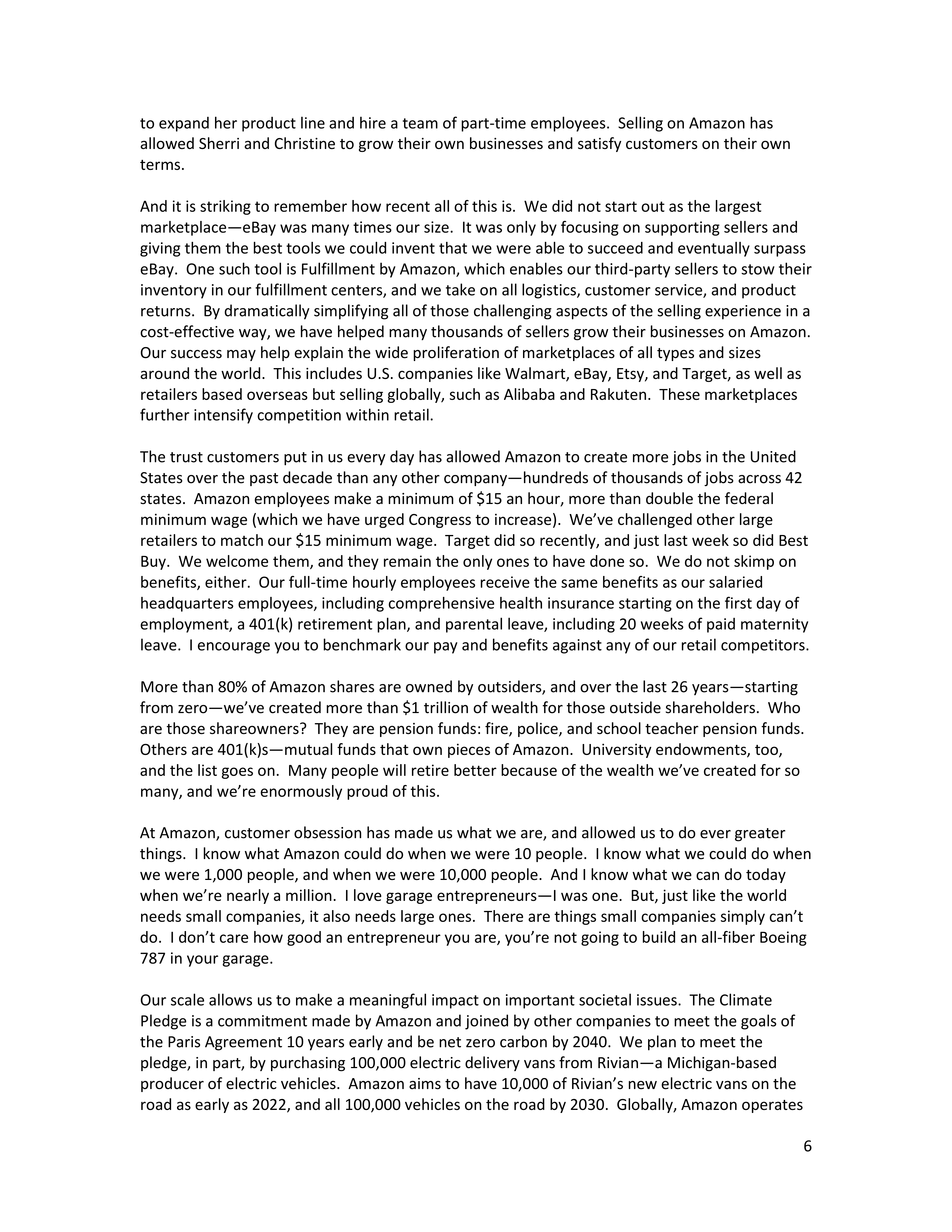 Amazon Congressional Opening Statement — page 6