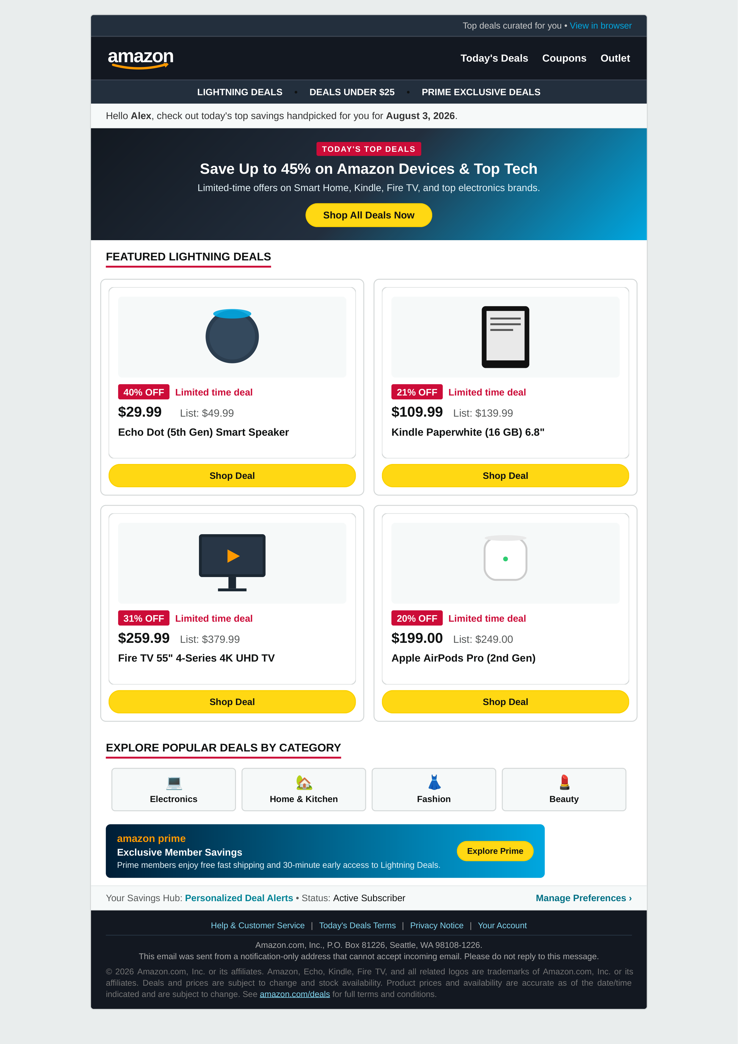 Amazon Deals Email Newsletter — page 1