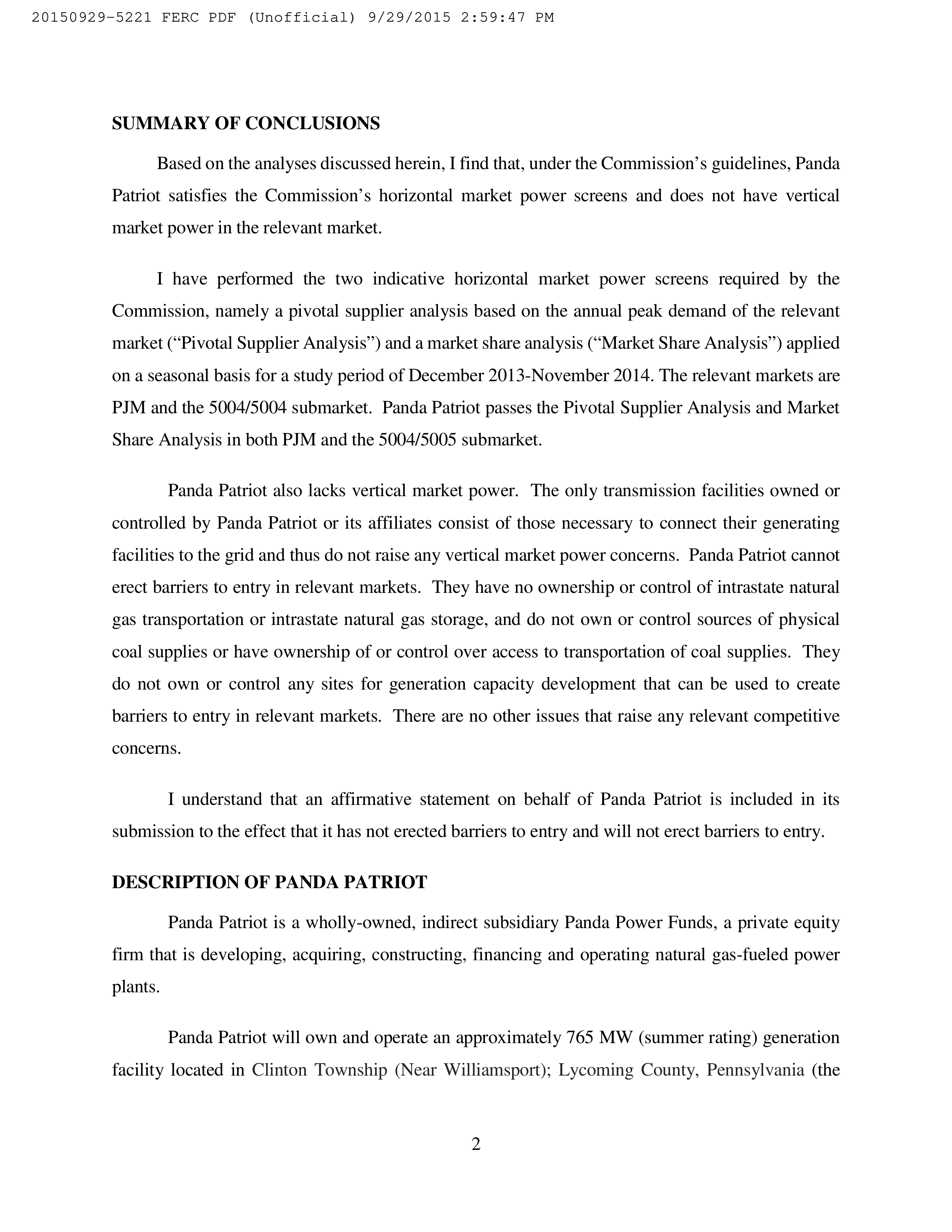 Amazon Energy LLC Notice of Change in Status — page 10