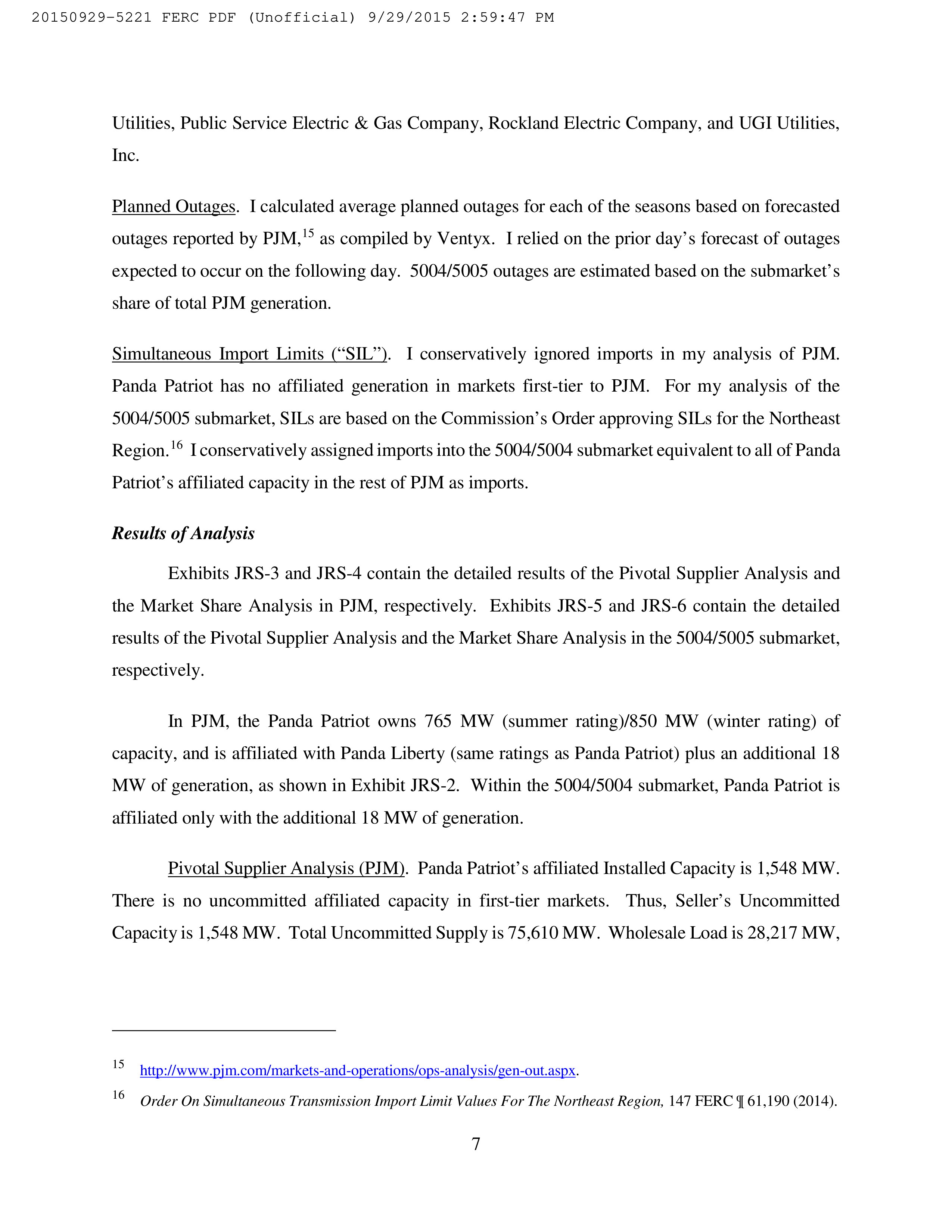 Amazon Energy LLC Notice of Change in Status — page 15