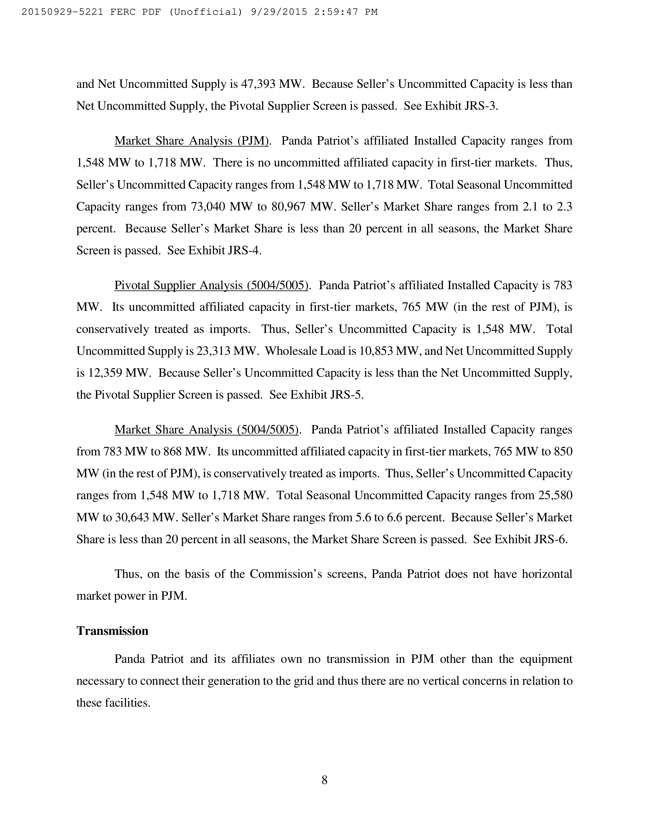Amazon Energy LLC Notice of Change in Status — page 16