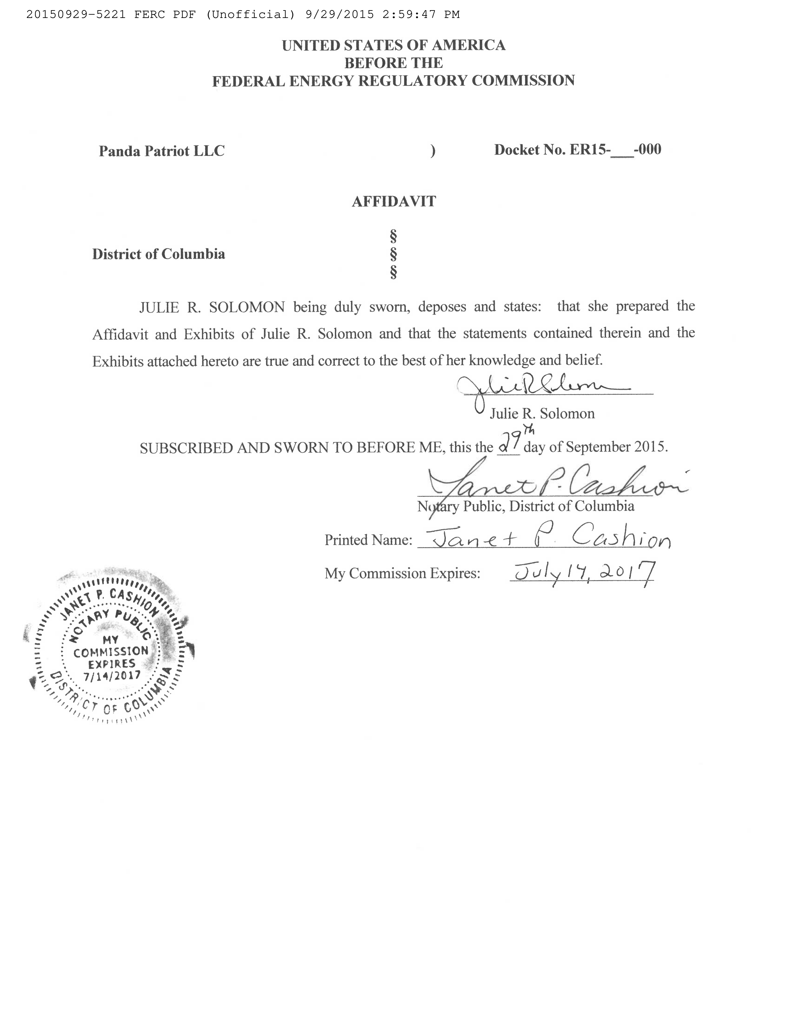 Amazon Energy LLC Notice of Change in Status — page 18