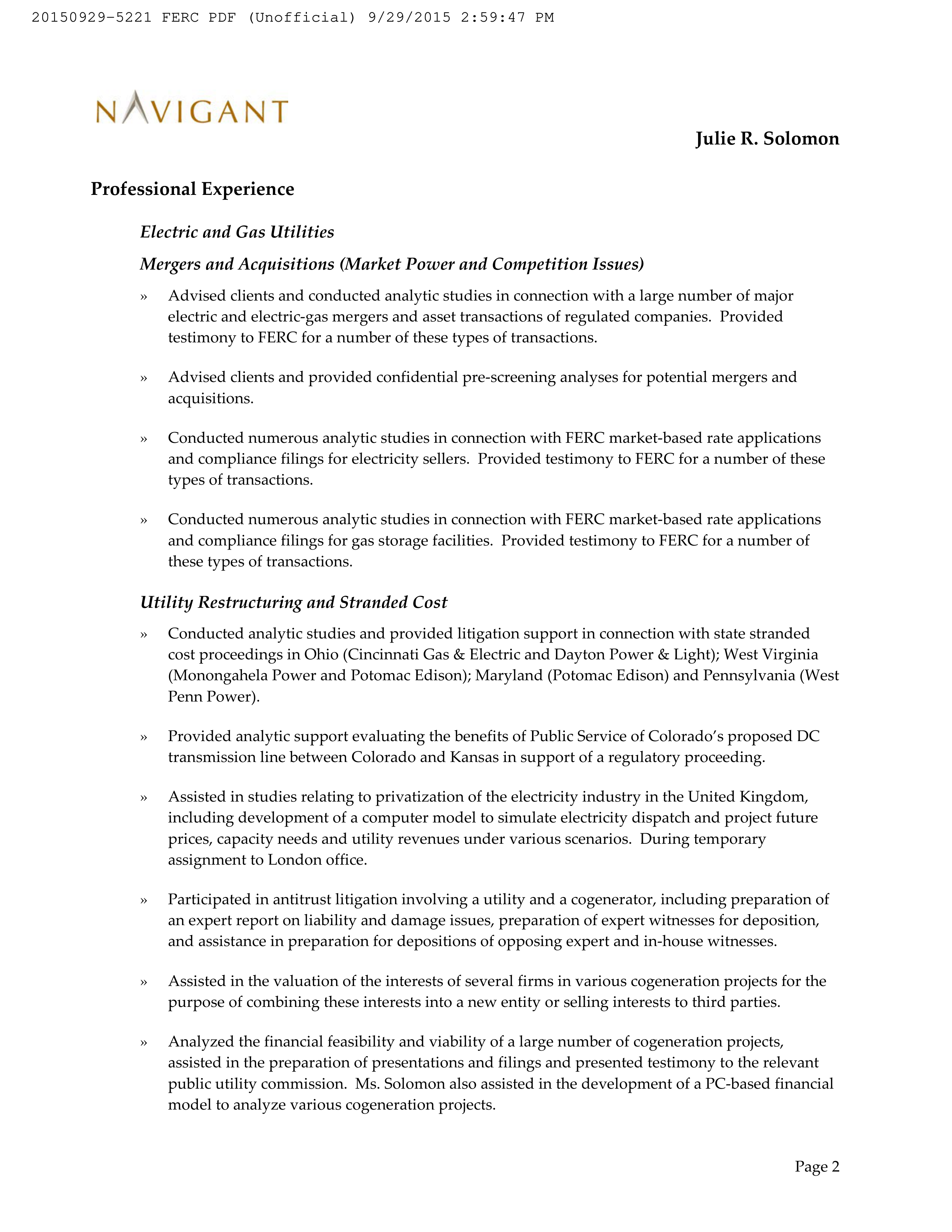 Amazon Energy LLC Notice of Change in Status — page 20