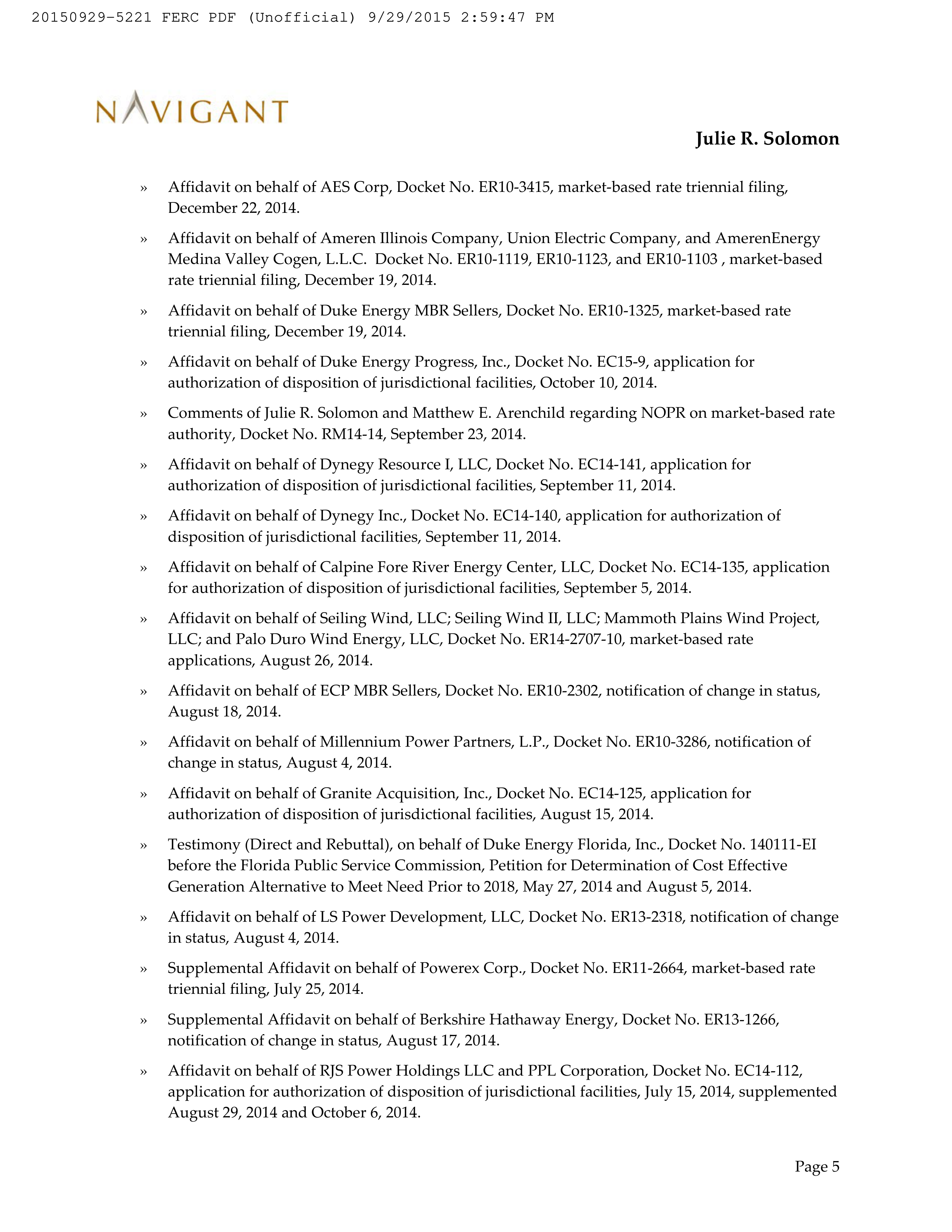 Amazon Energy LLC Notice of Change in Status — page 23