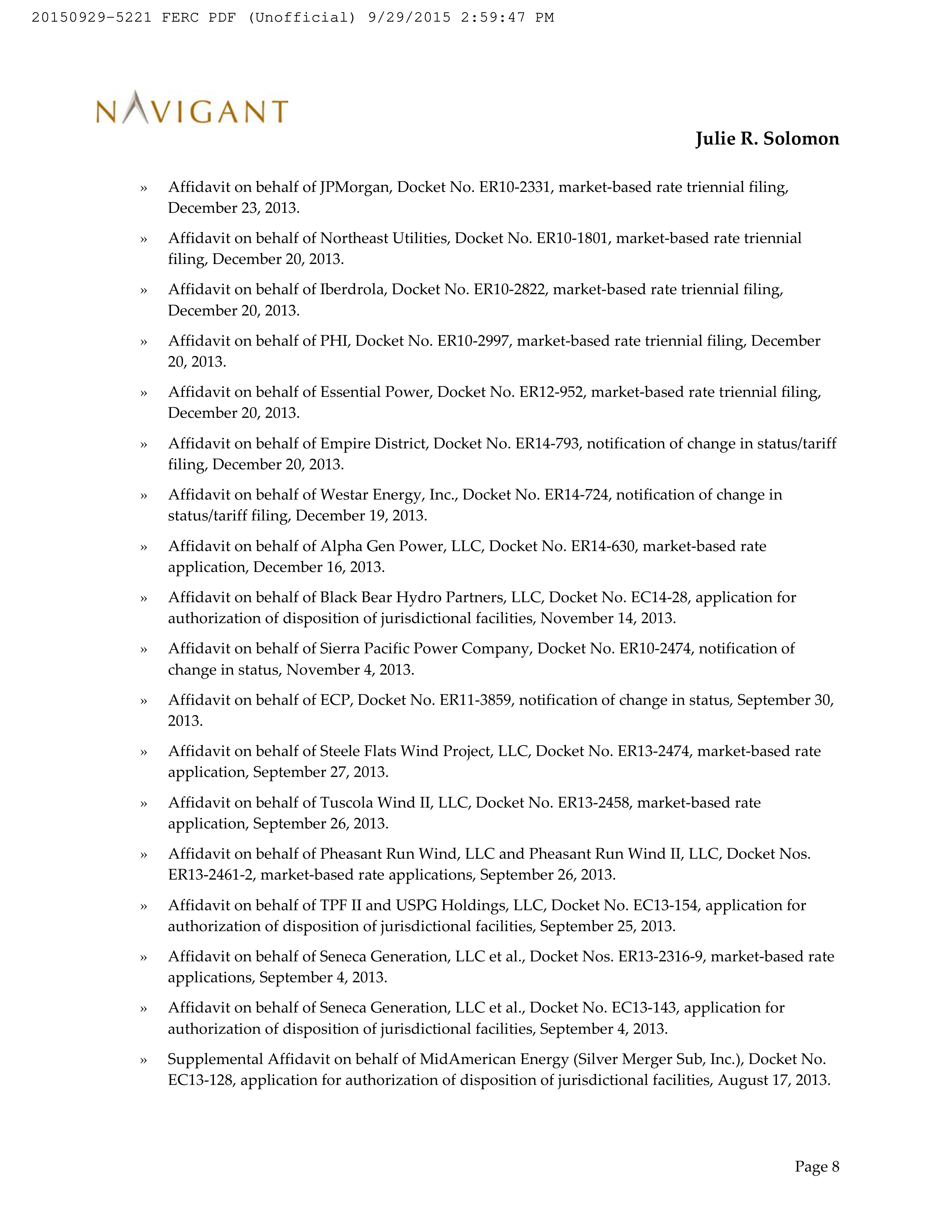 Amazon Energy LLC Notice of Change in Status — page 26