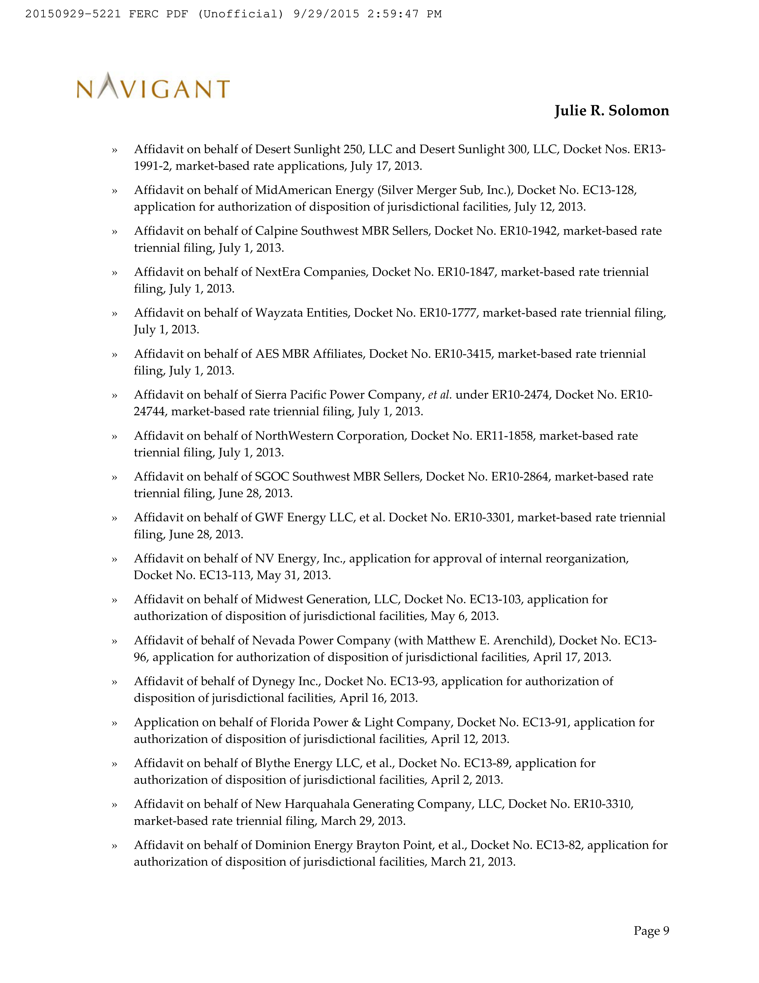 Amazon Energy LLC Notice of Change in Status — page 27