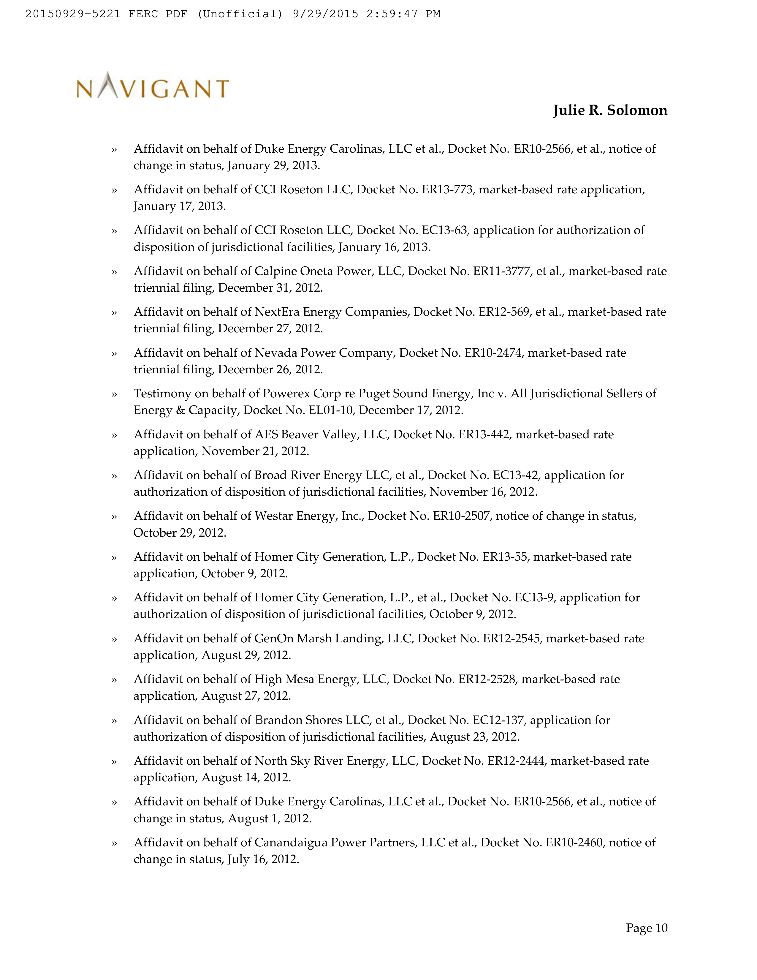Amazon Energy LLC Notice of Change in Status — page 28