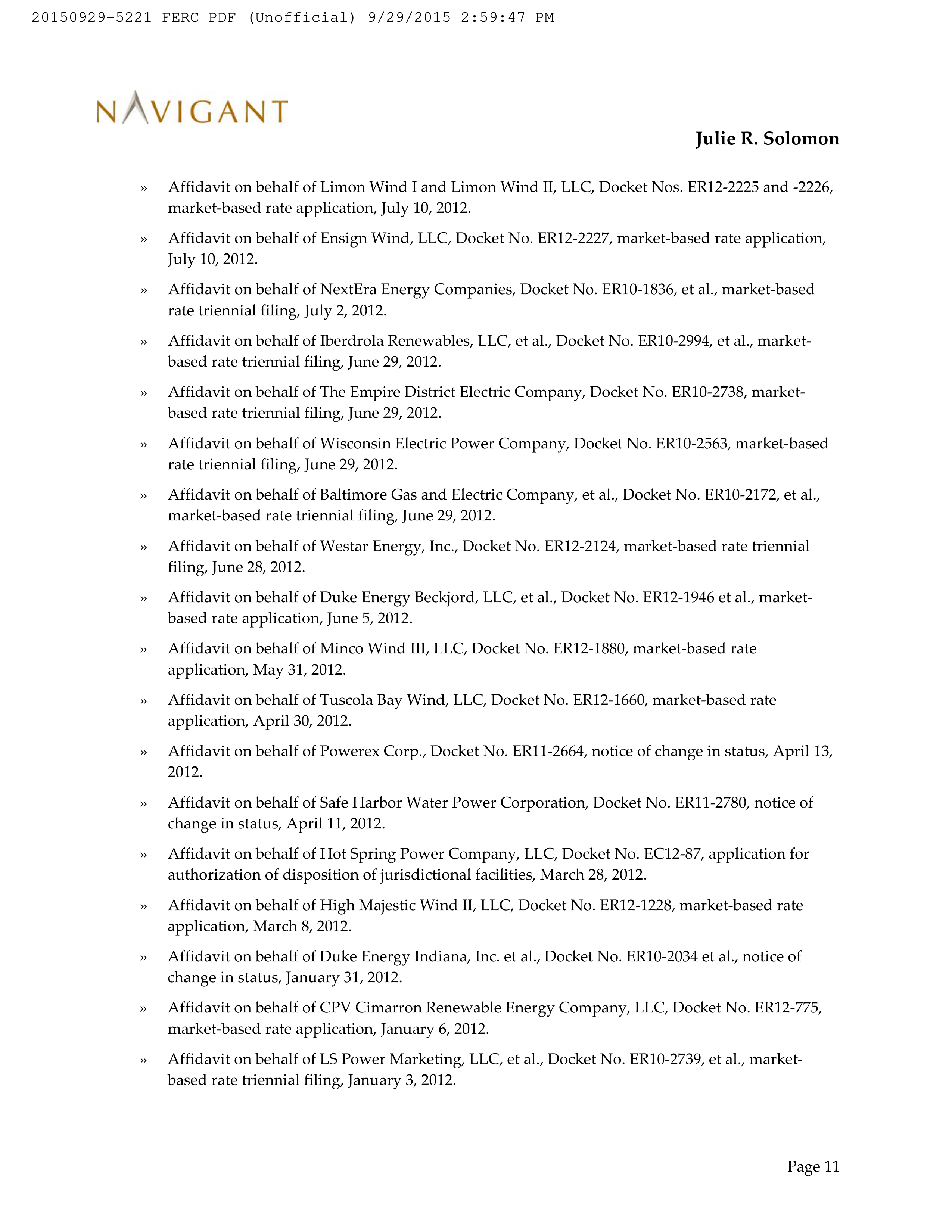 Amazon Energy LLC Notice of Change in Status — page 29
